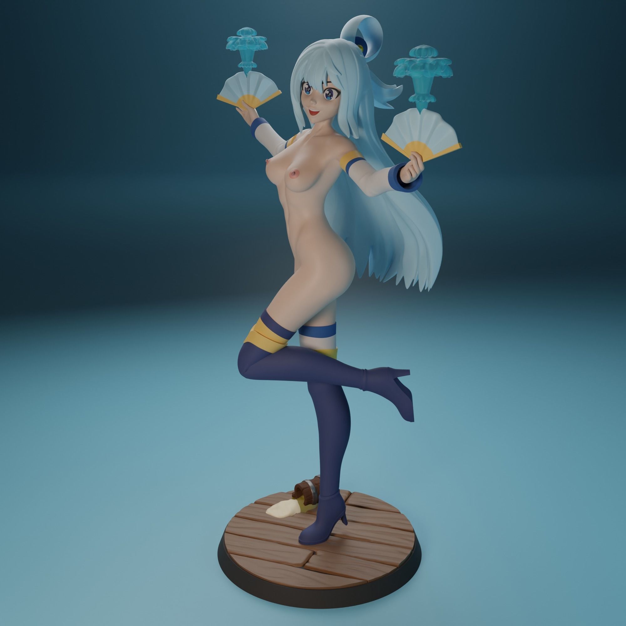 Aqua from Konosuba anime 4 versions 3D print model_9