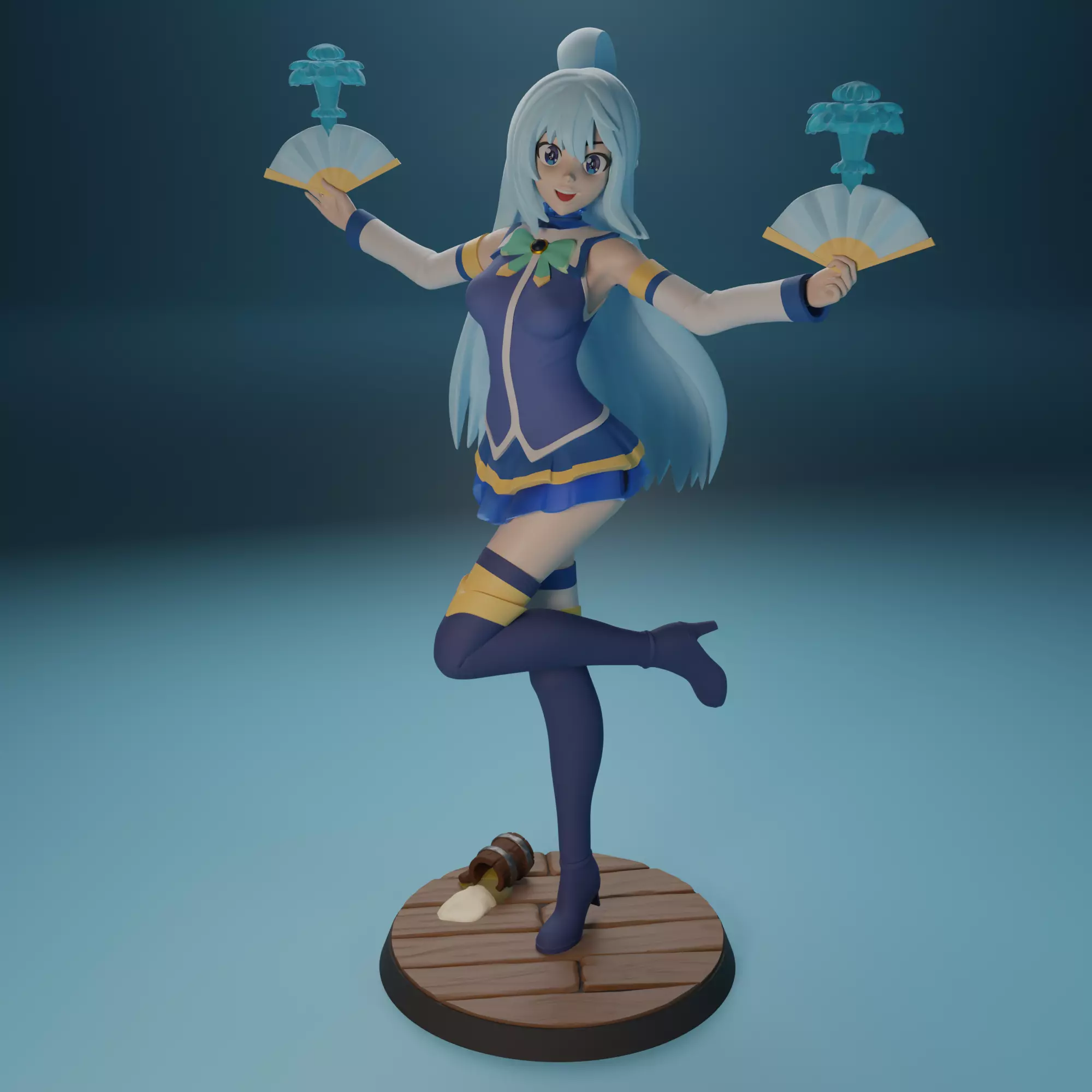 Aqua from Konosuba anime 4 versions 3D print model_0