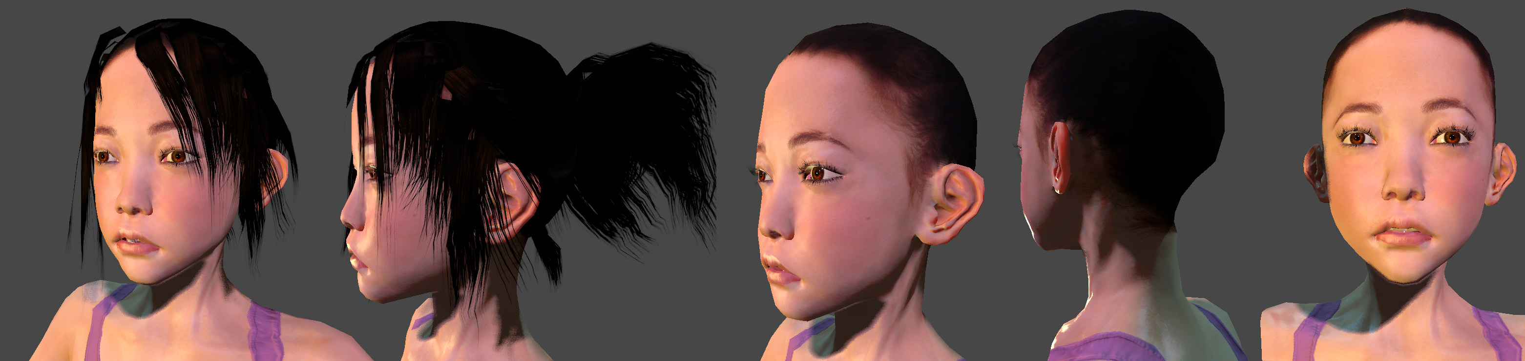 Akari girl in tank top Low-poly 3D model_4