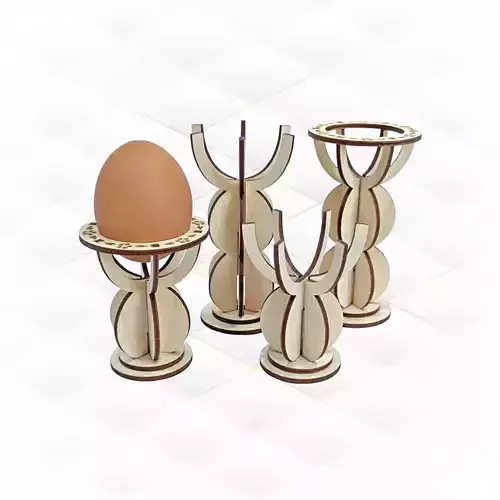 4 Easter Eggs stand templates svg dxf files laser cutting 3D print model