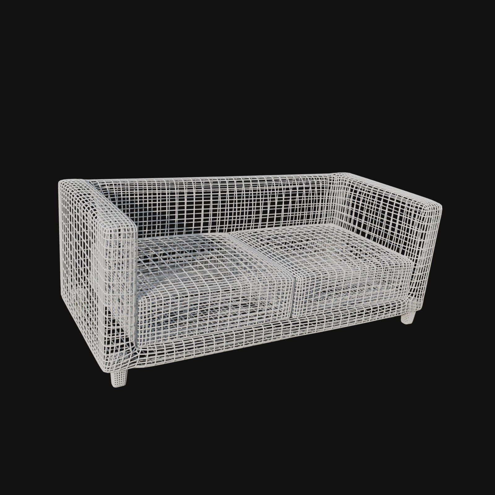 white leather two seater 3d model 3D model_3