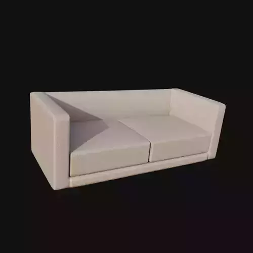 white leather two seater 3d model
