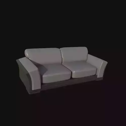 white and gray leather two seater 3d model