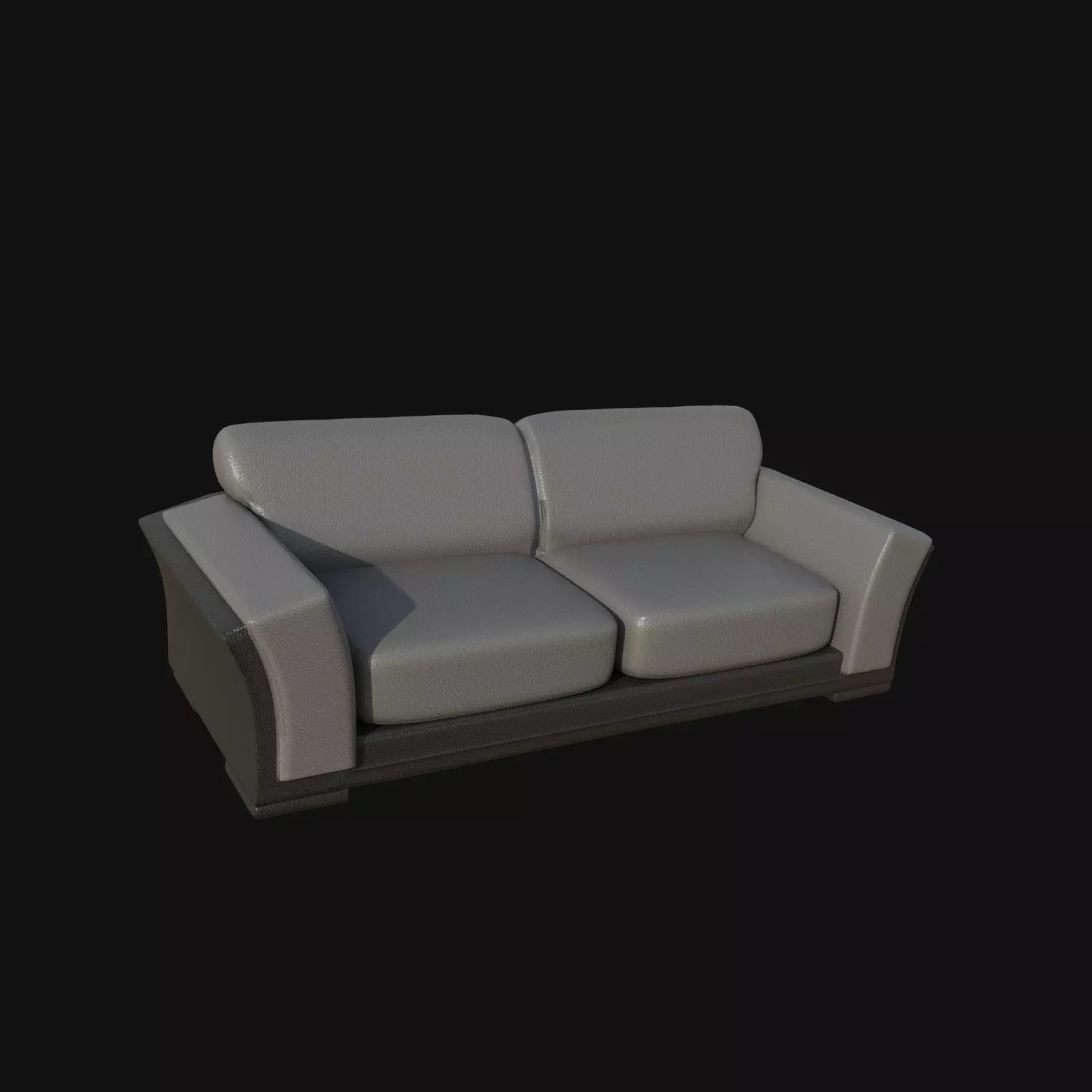 white and gray leather two seater 3d model 3D model_0