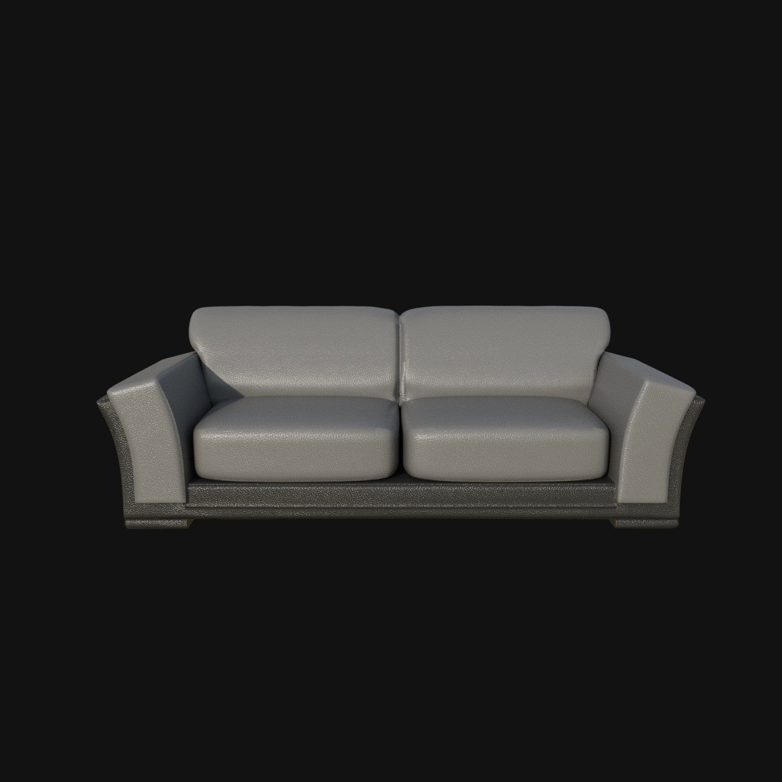 white and gray leather two seater 3d model 3D model_4