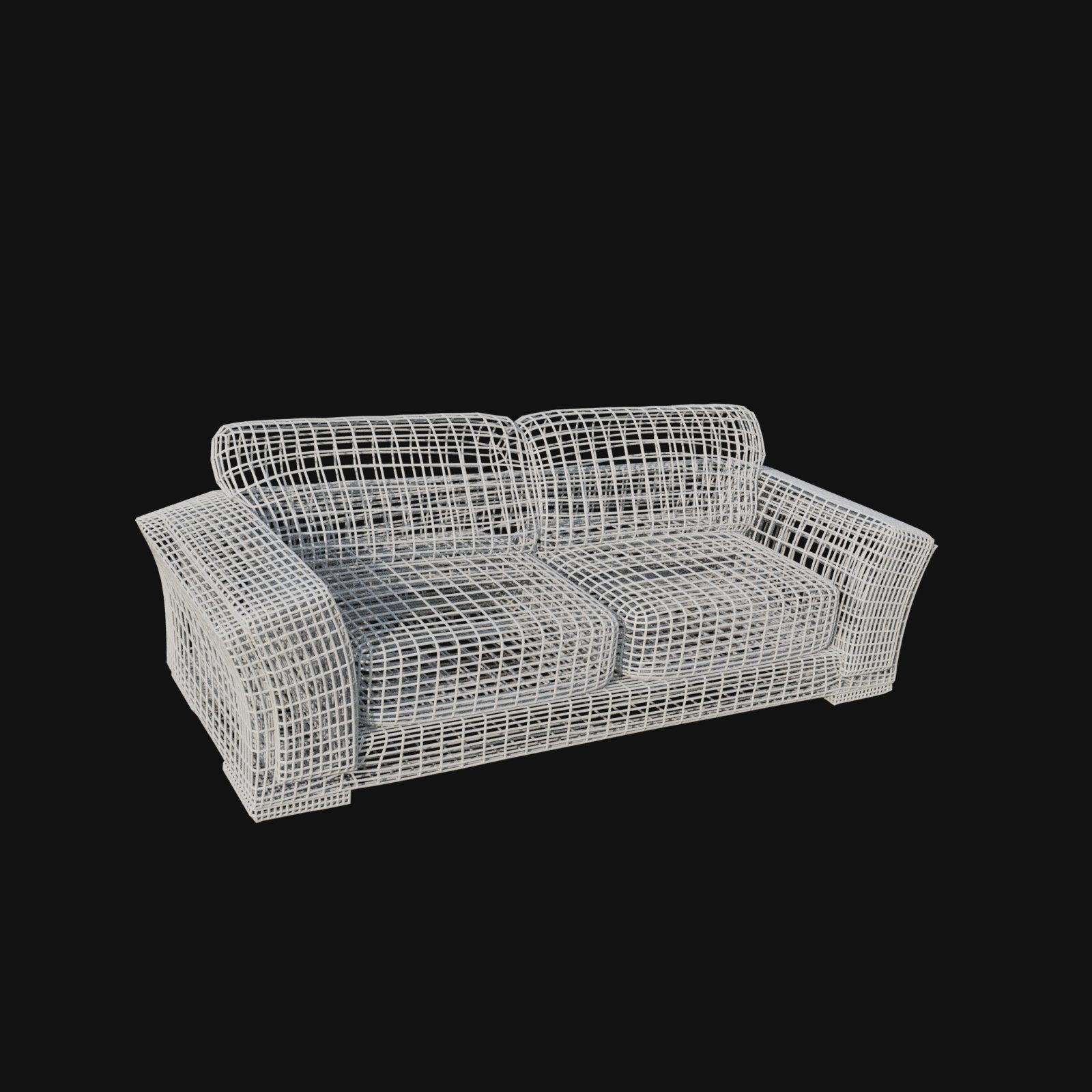 white and gray leather two seater 3d model 3D model_2