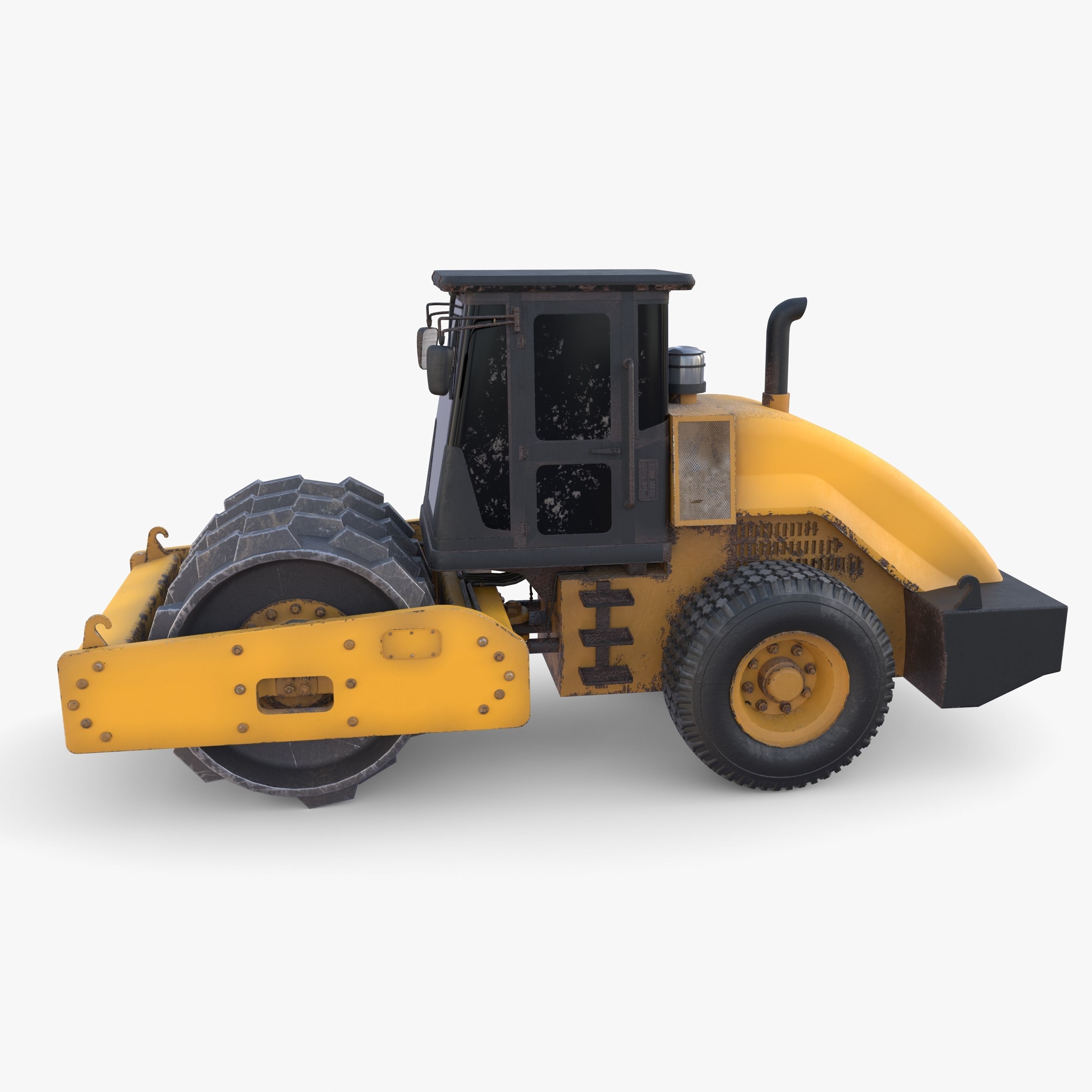 Road roller V4 Low-poly 3D model_14