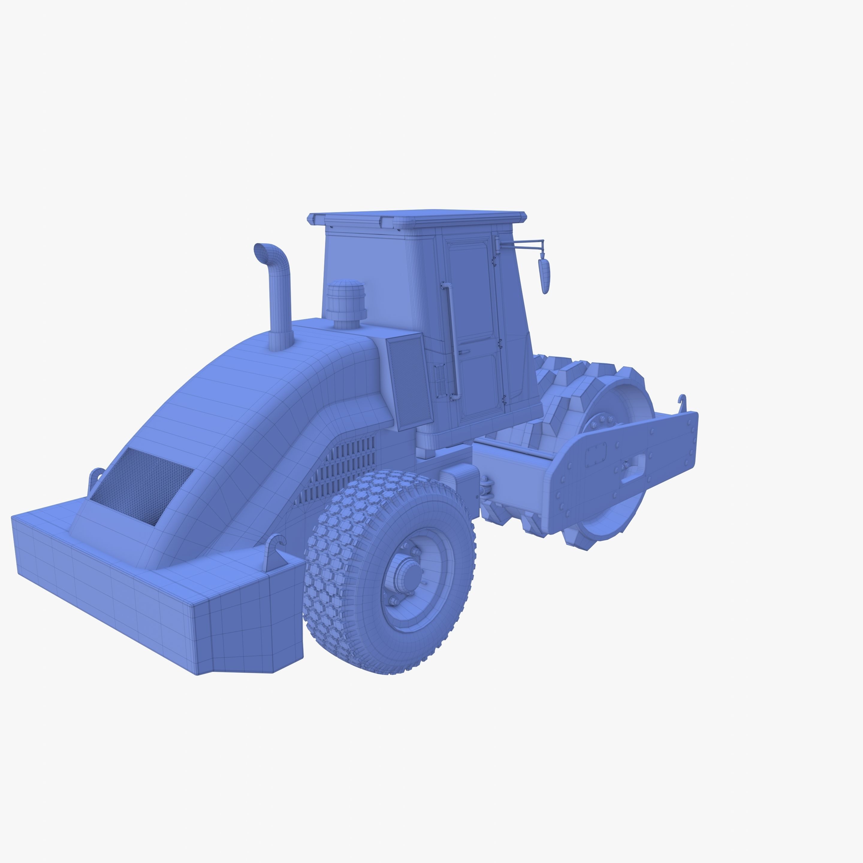Road roller V4 Low-poly 3D model_11