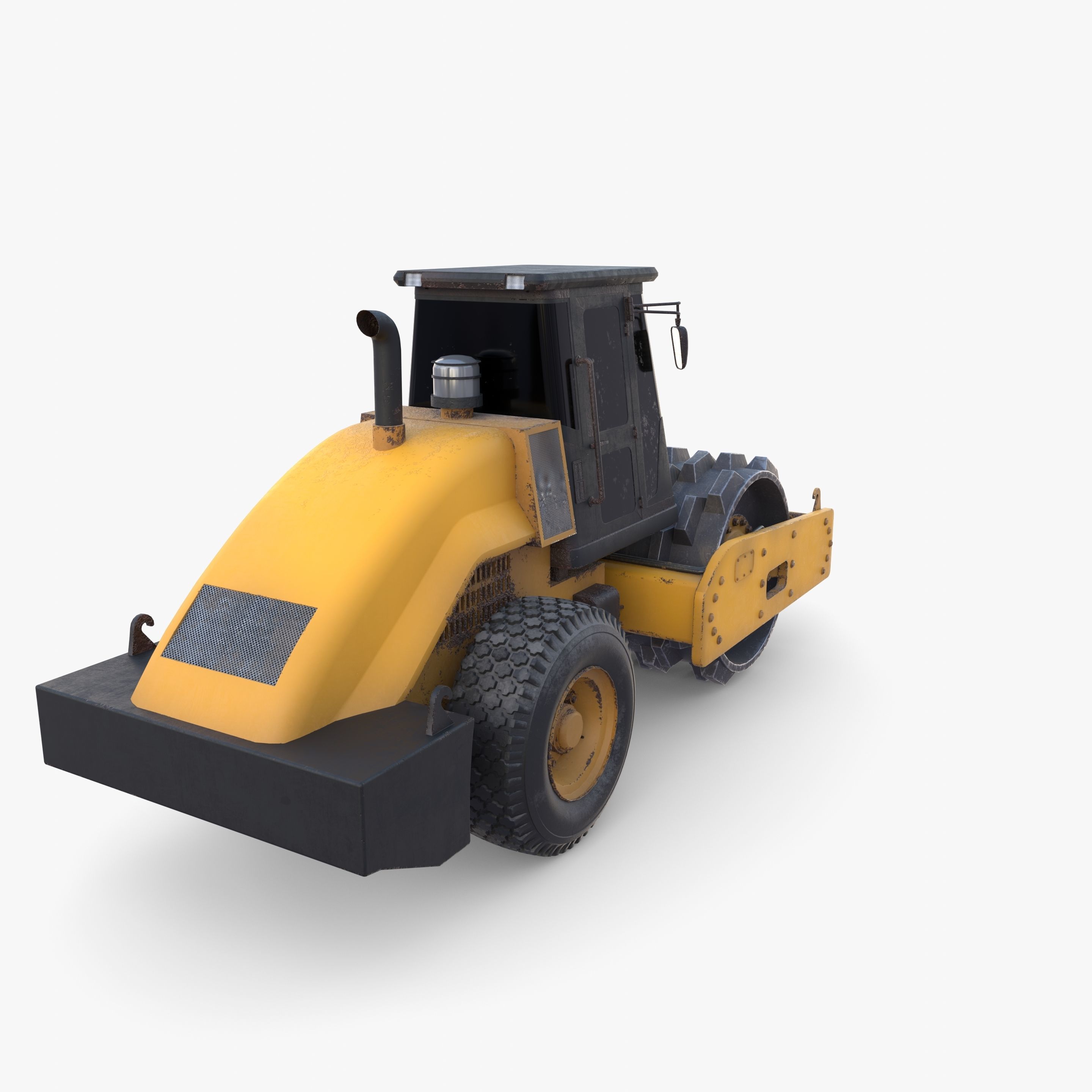 Road roller V4 Low-poly 3D model_19