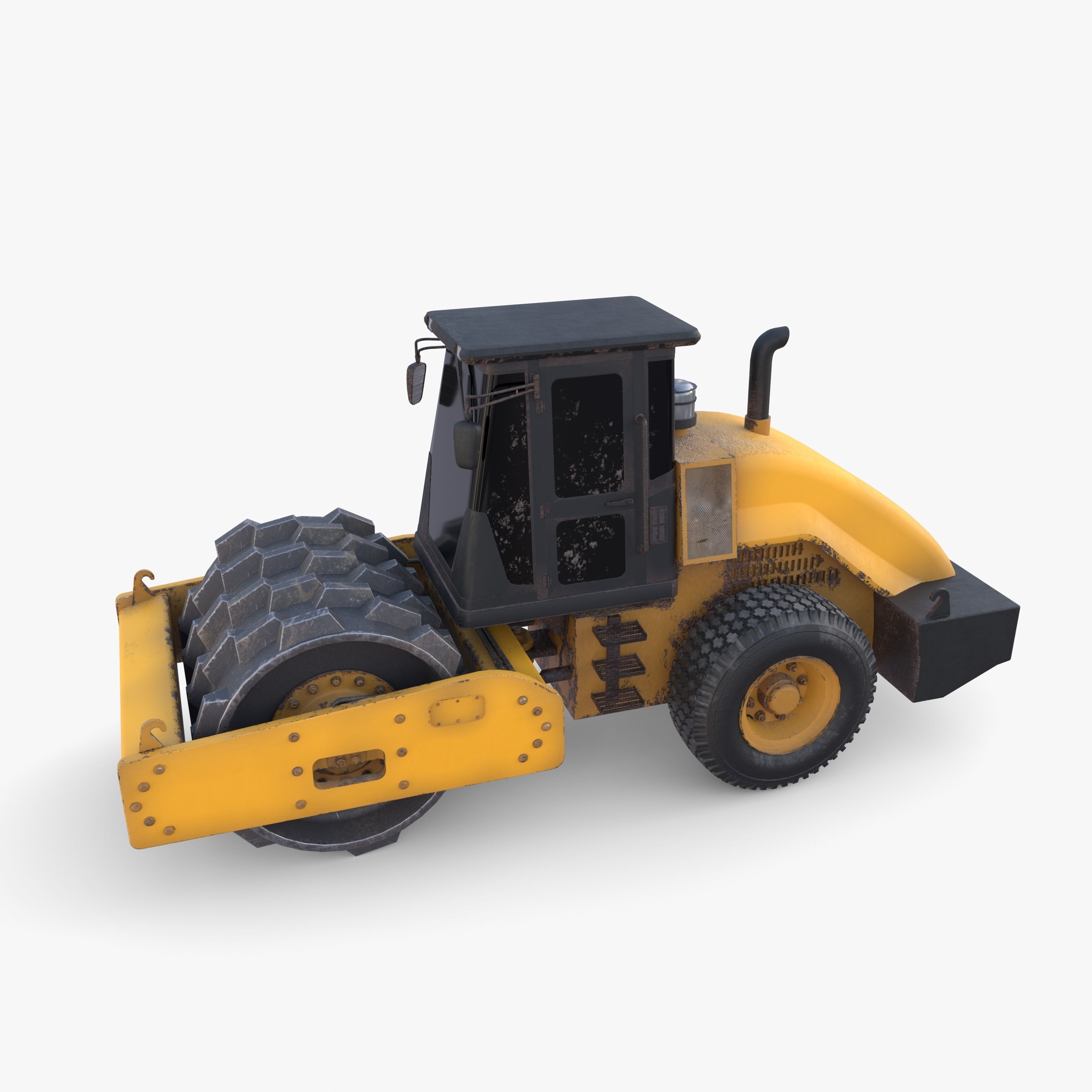 Road roller V4 Low-poly 3D model_18