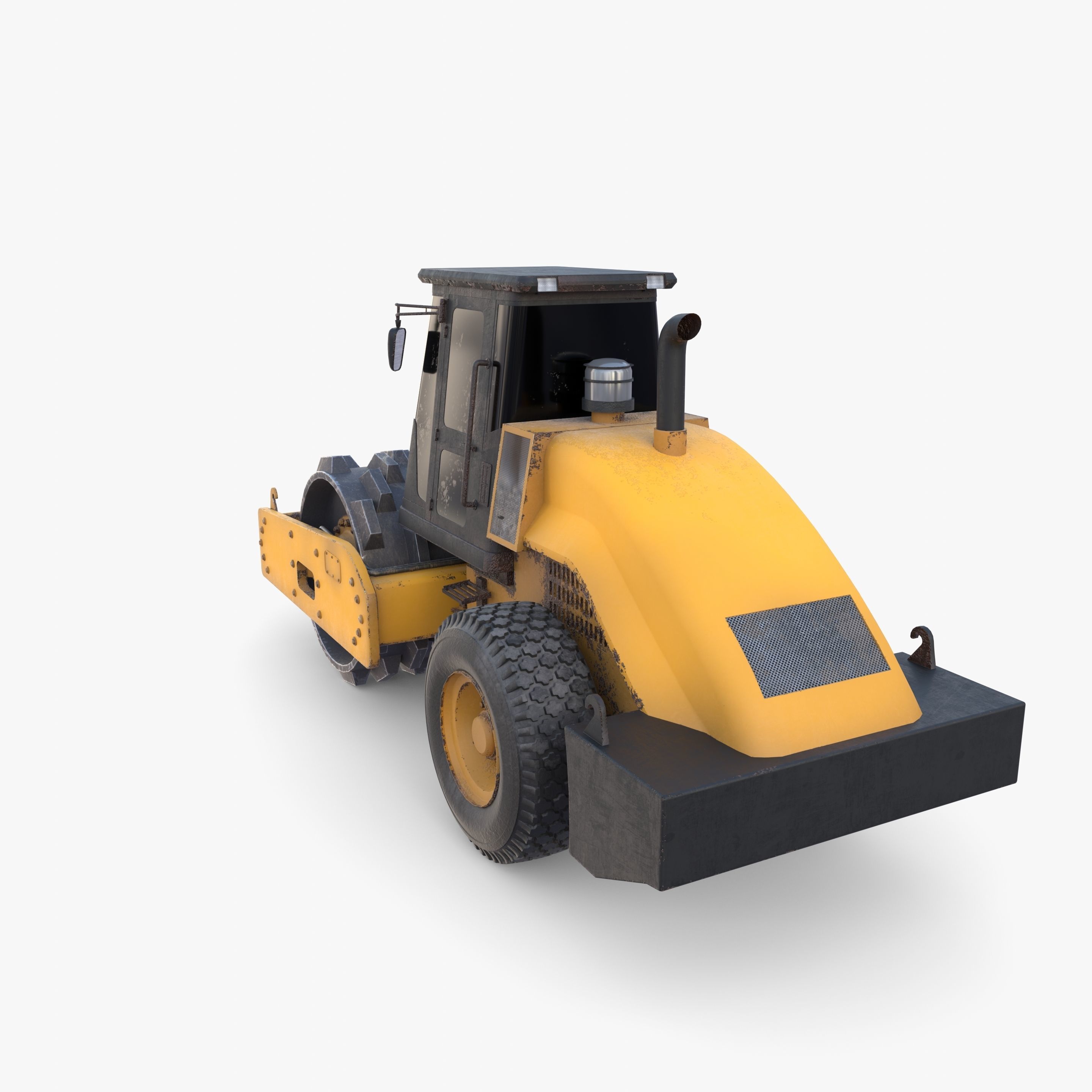 Road roller V4 Low-poly 3D model_3