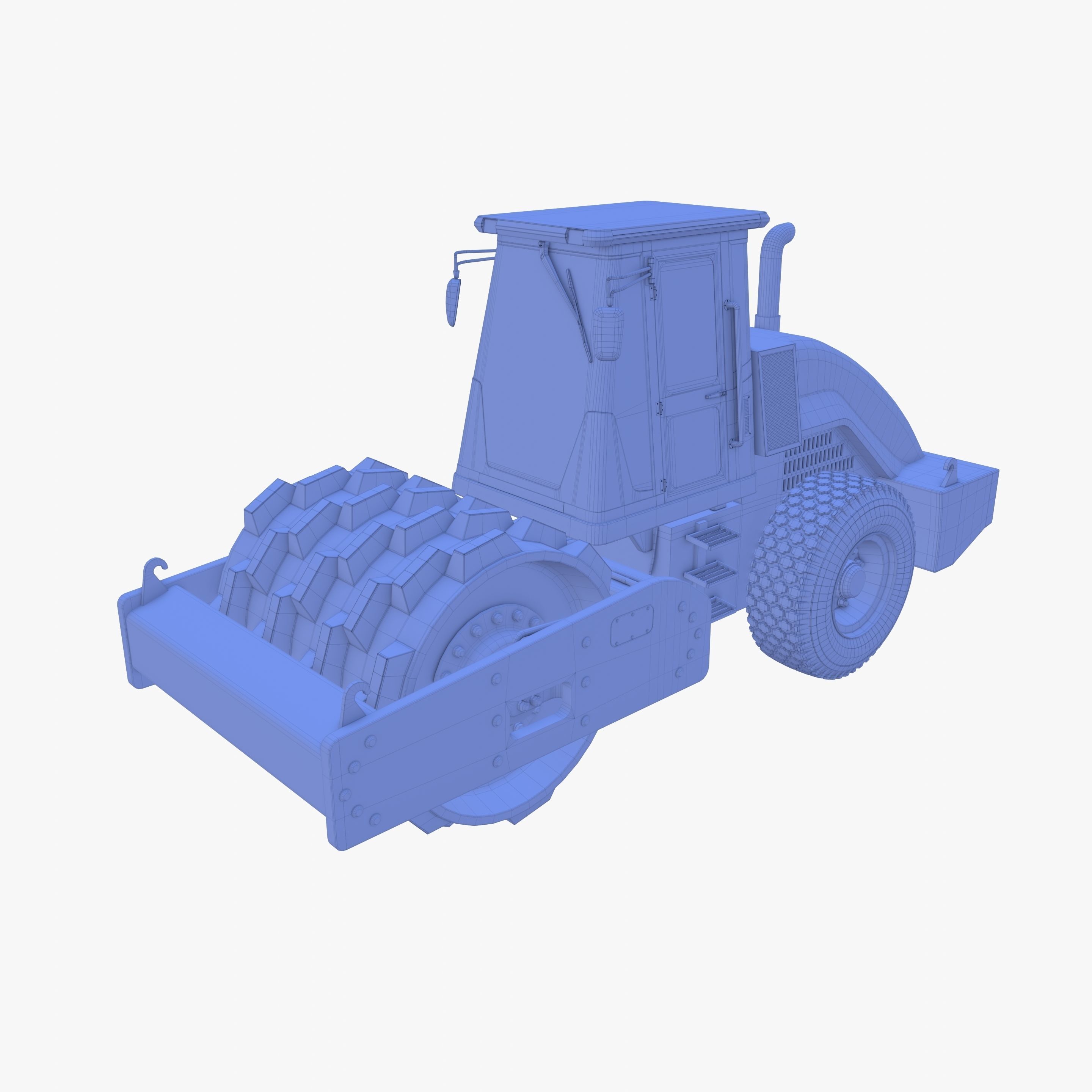 Road roller V4 Low-poly 3D model_25