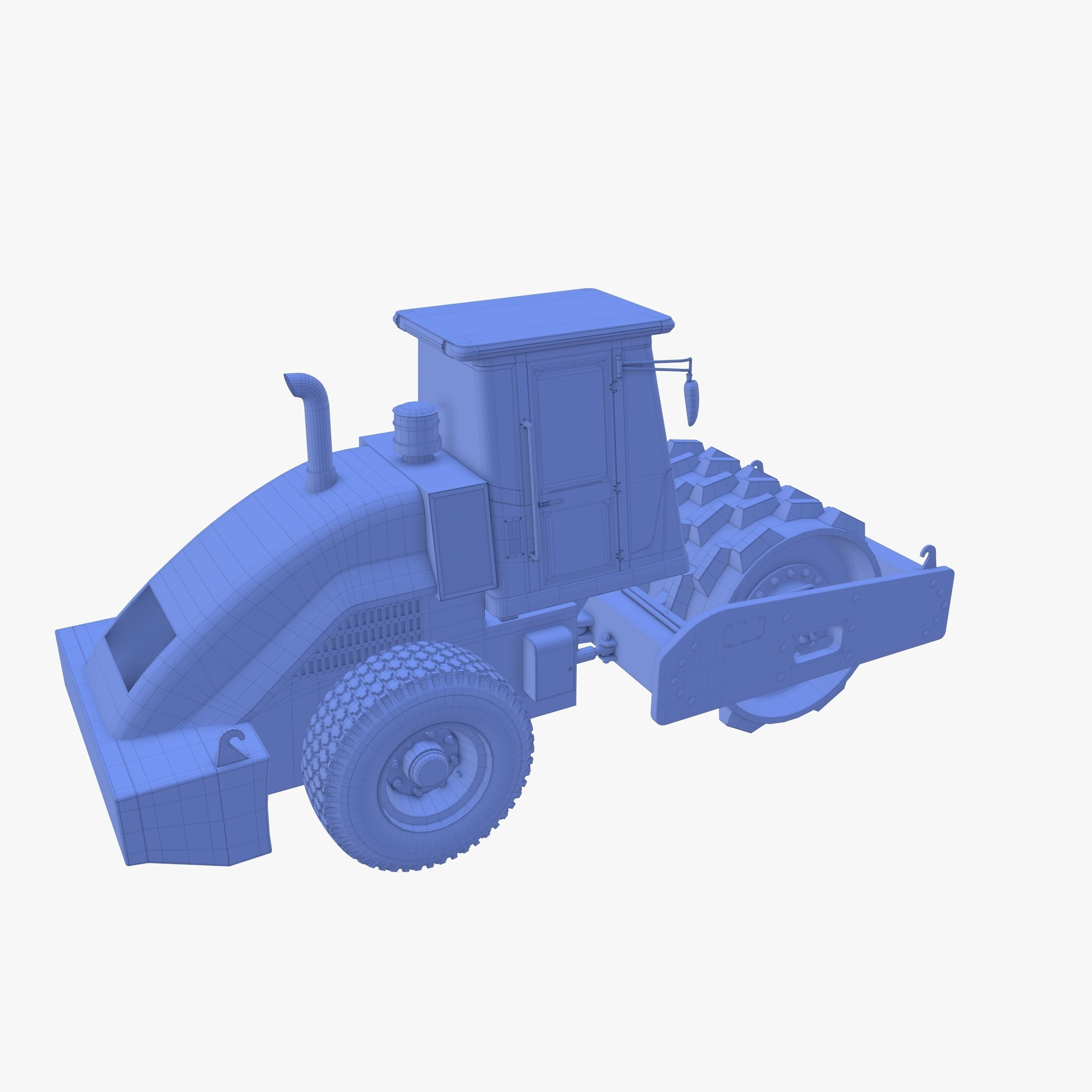 Road roller V4 Low-poly 3D model_22
