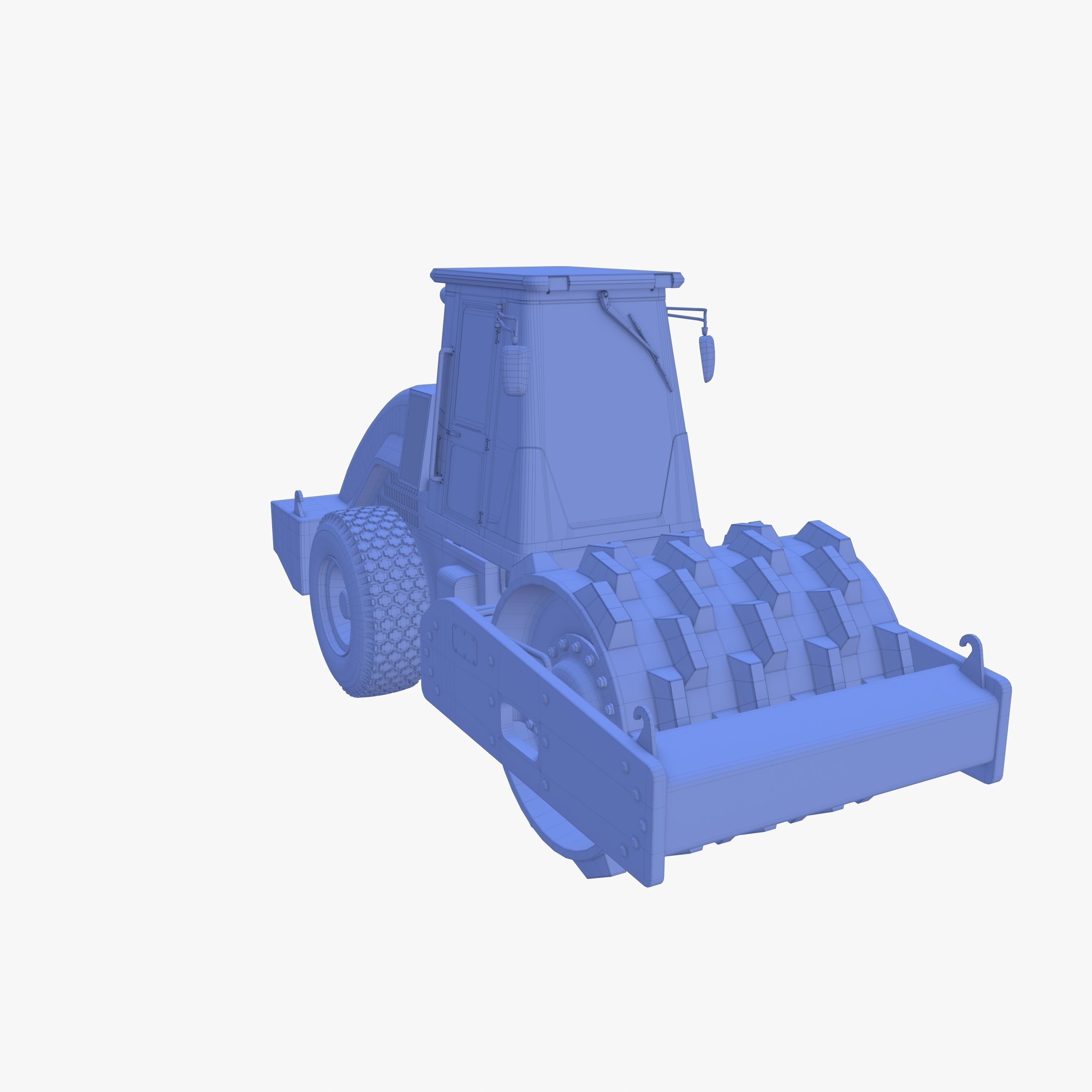 Road roller V4 Low-poly 3D model_30