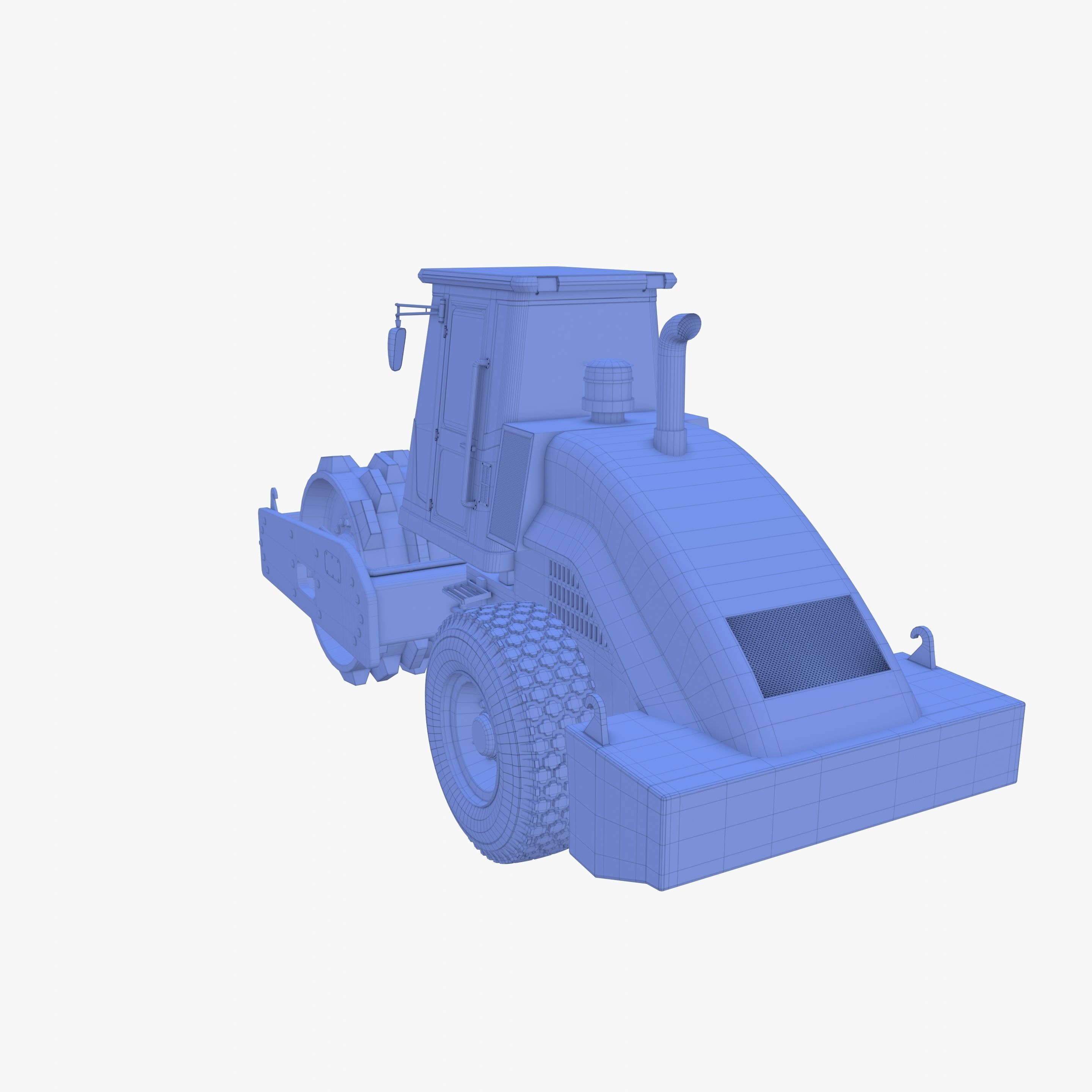 Road roller V4 Low-poly 3D model_26
