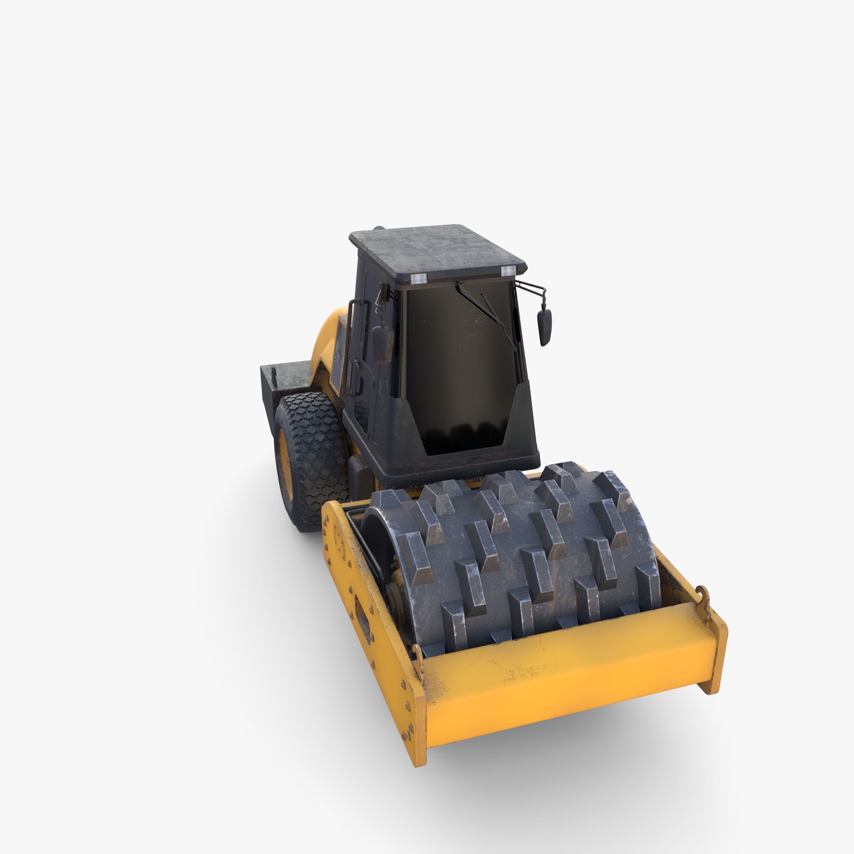 Road roller V4 Low-poly 3D model_5