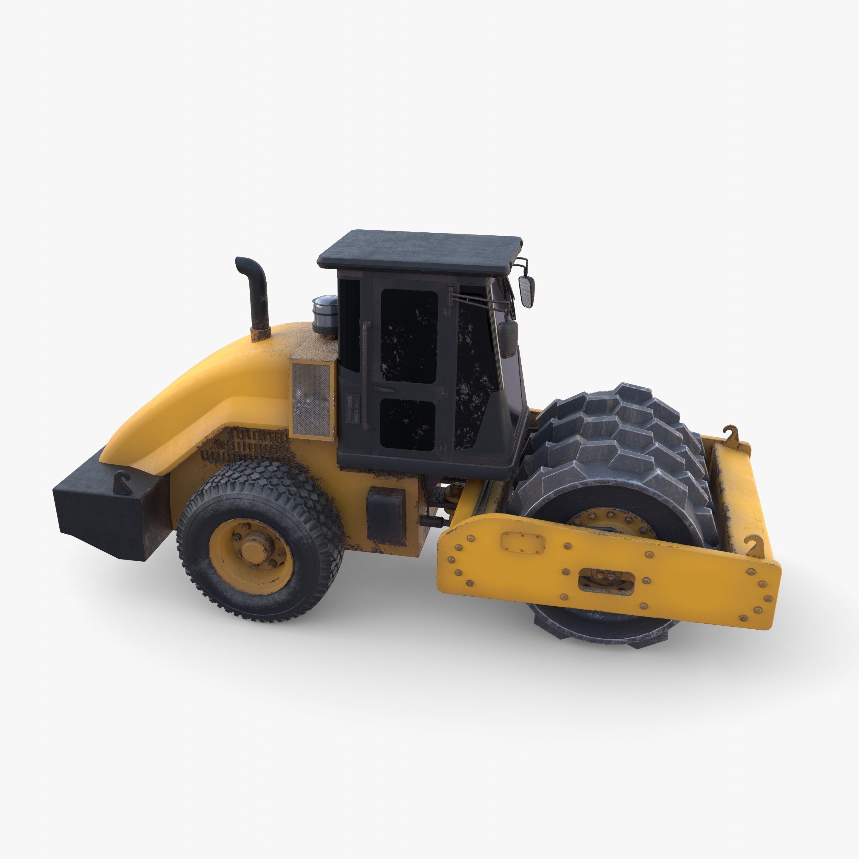 Road roller V4 Low-poly 3D model_17