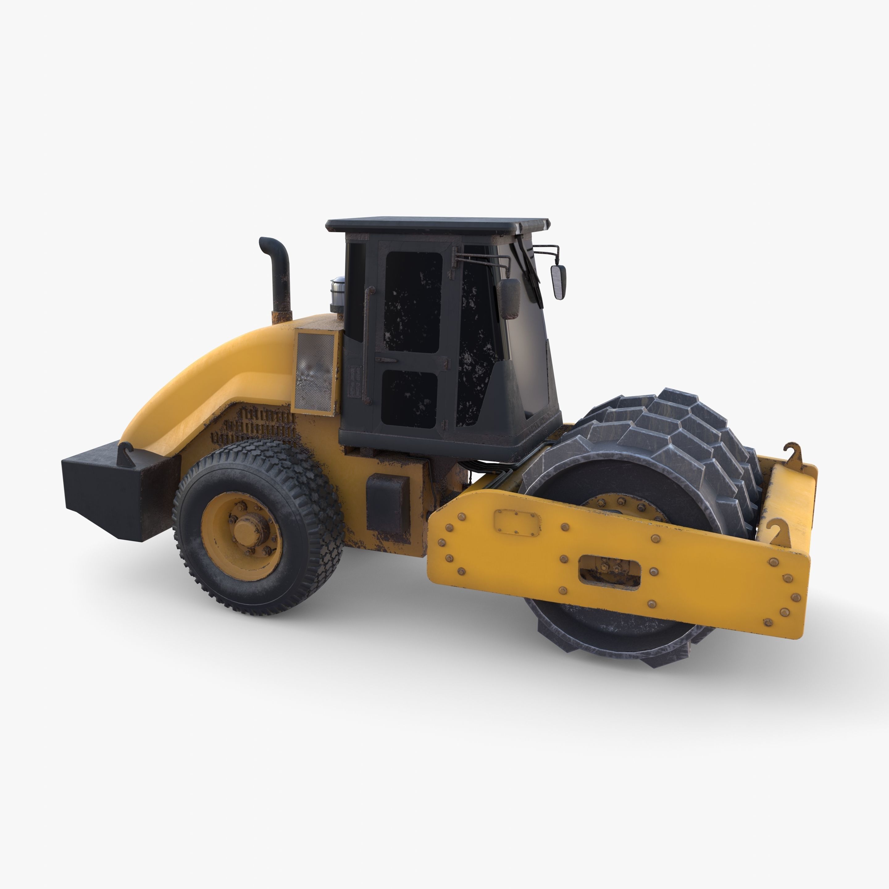 Road roller V4 Low-poly 3D model_15