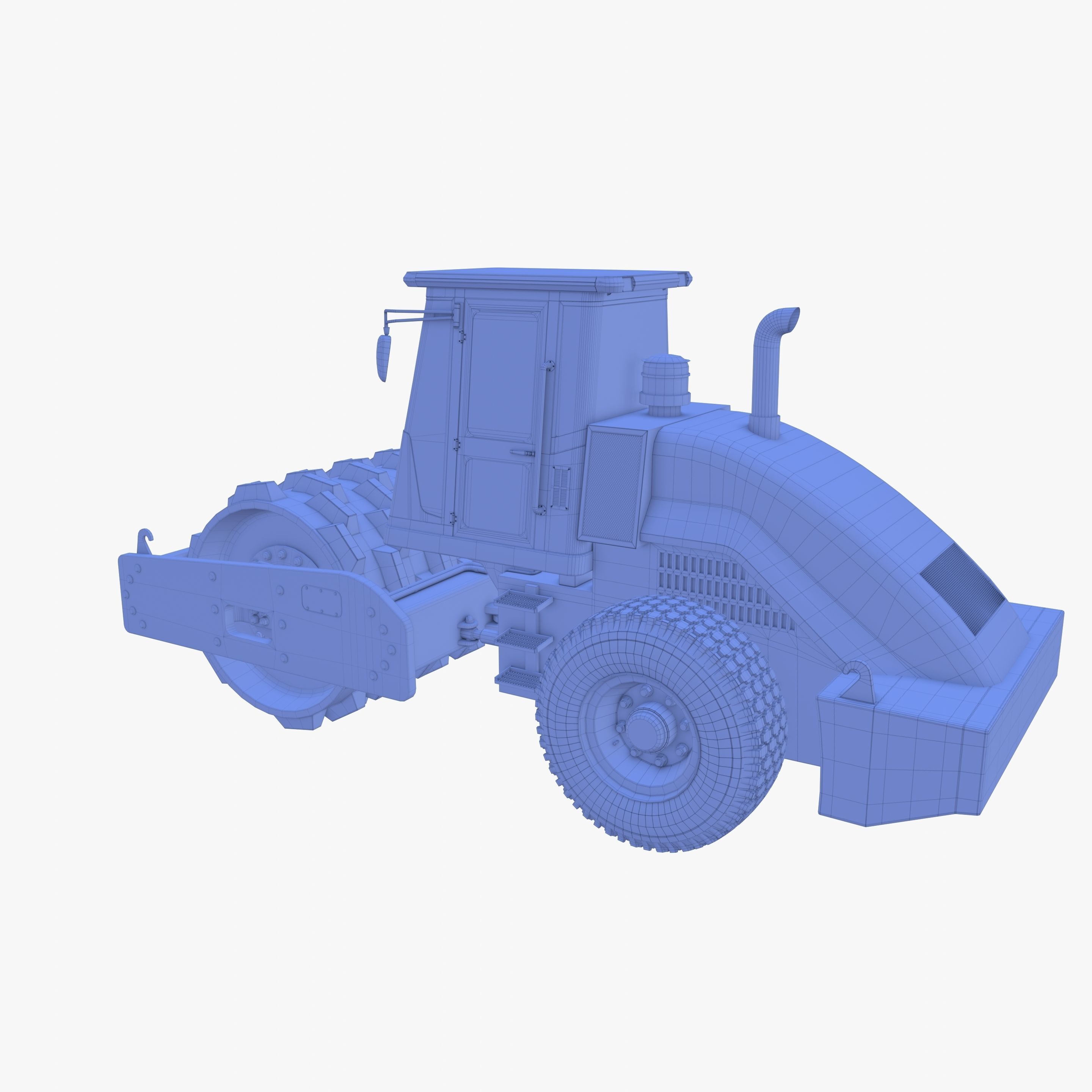 Road roller V4 Low-poly 3D model_27