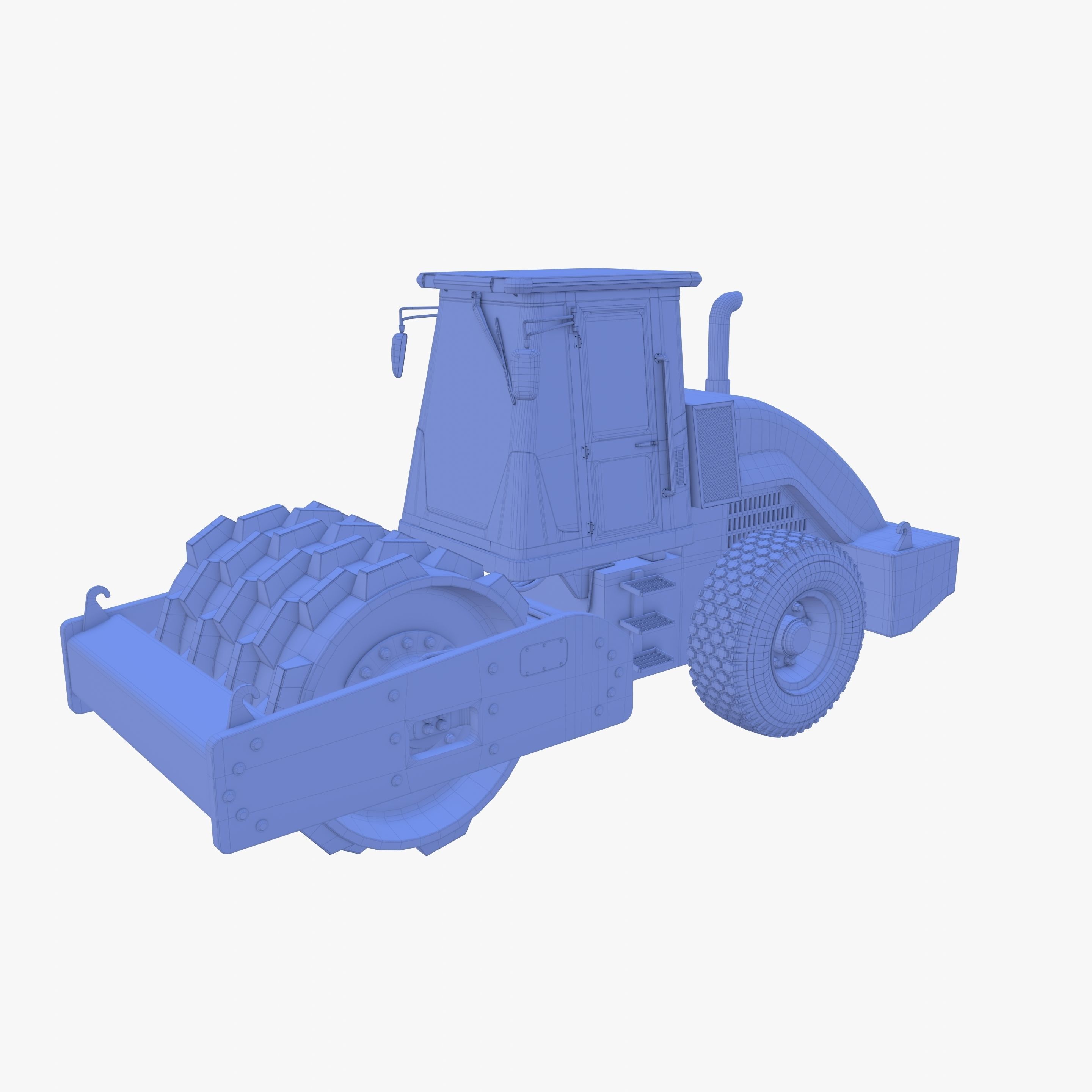 Road roller V4 Low-poly 3D model_34