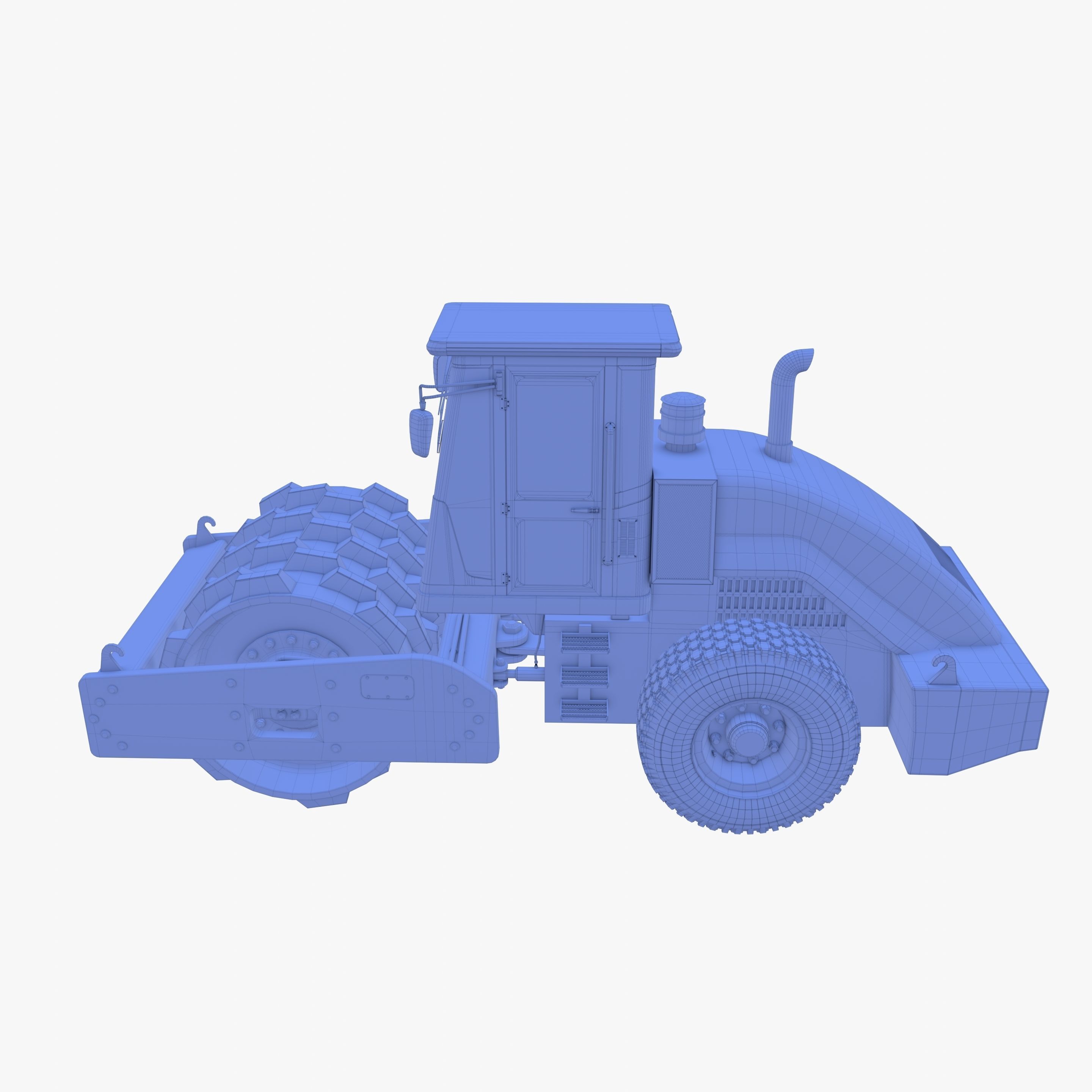Road roller V4 Low-poly 3D model_21