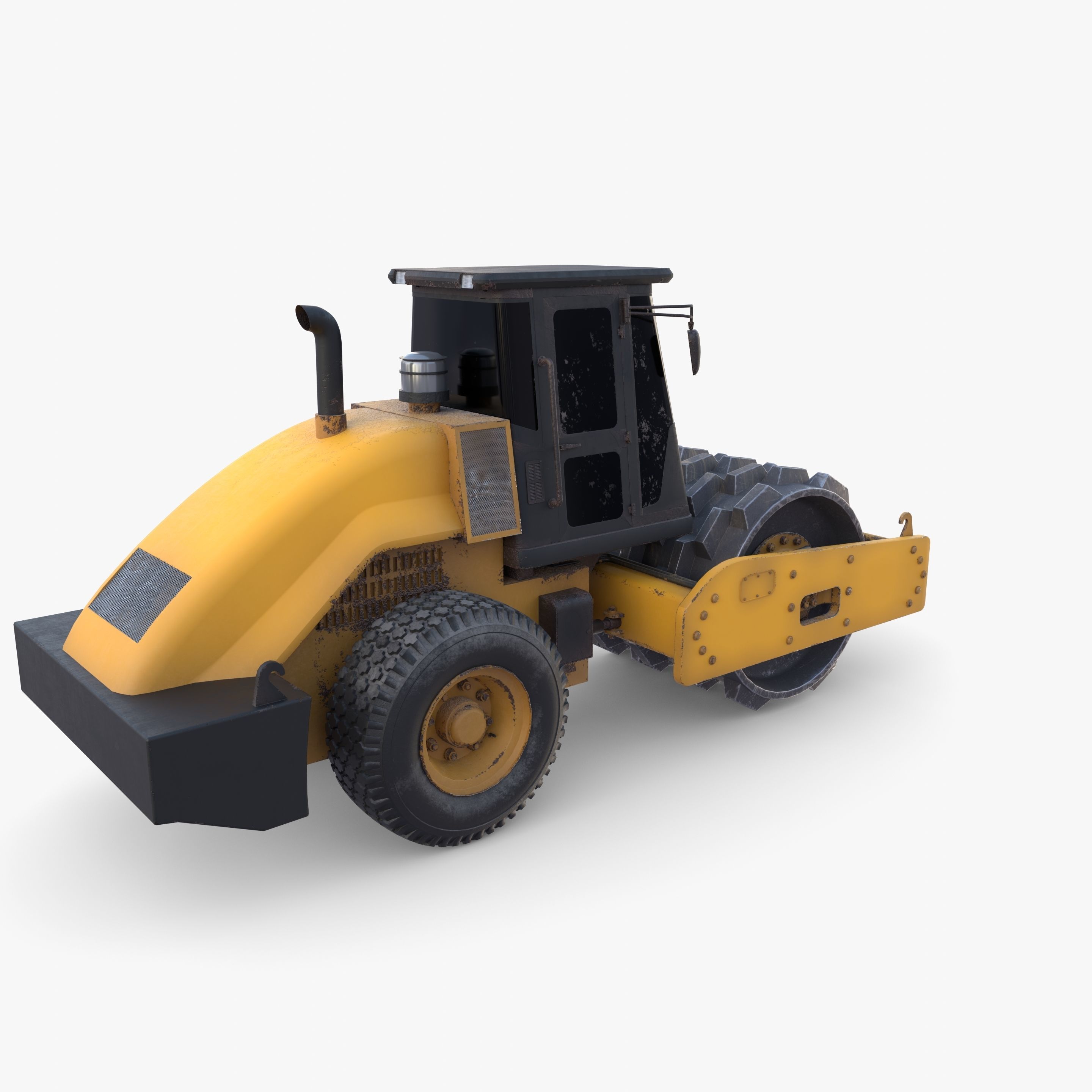 Road roller V4 Low-poly 3D model_6