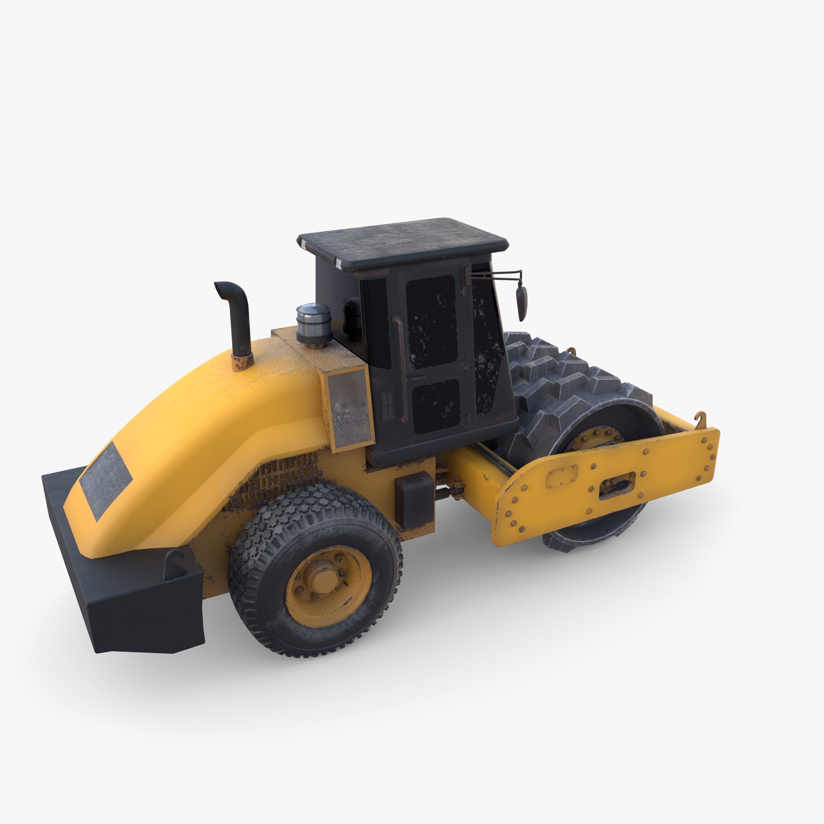 Road roller V4 Low-poly 3D model_1