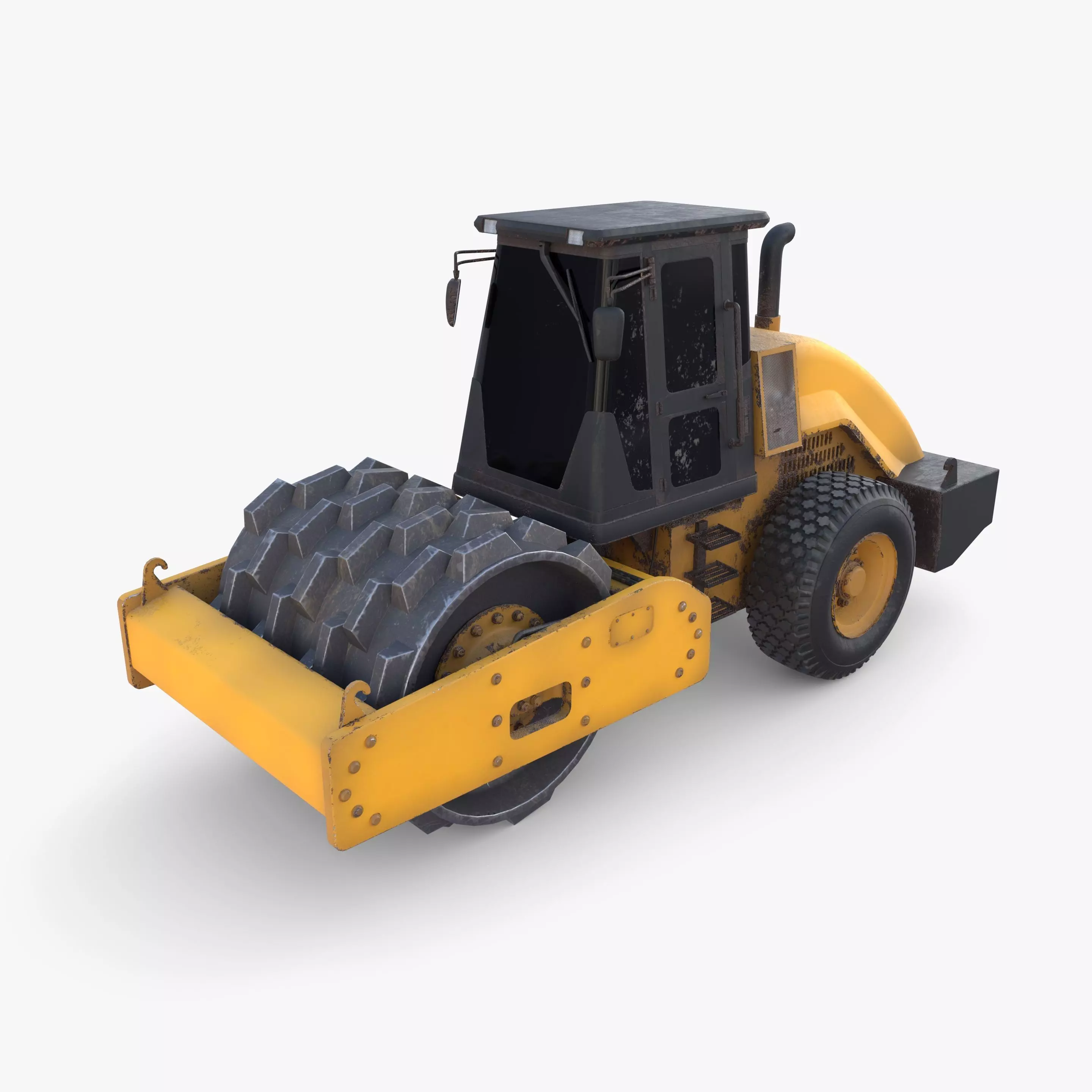 Road roller V4 Low-poly 3D model_0