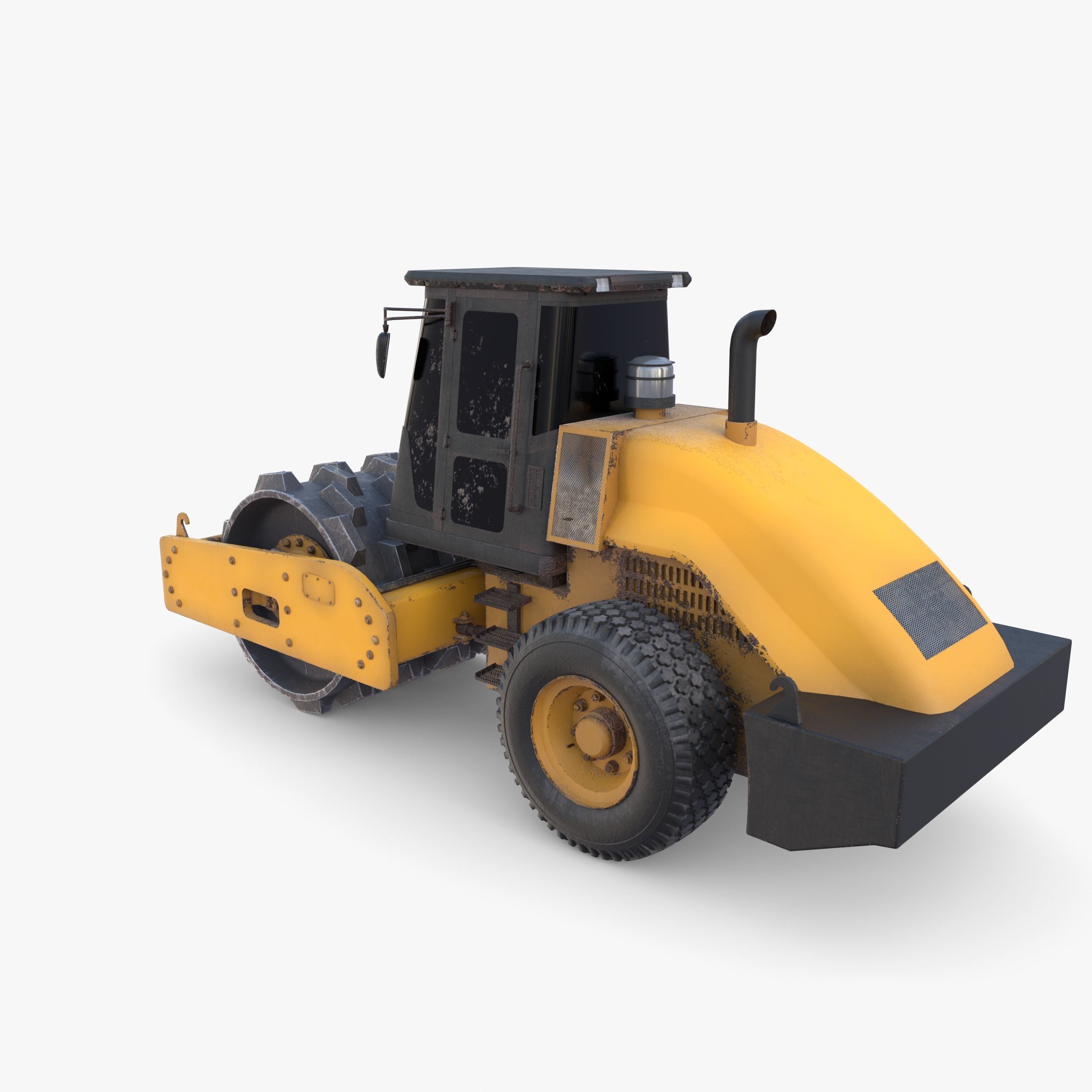 Road roller V4 Low-poly 3D model_8