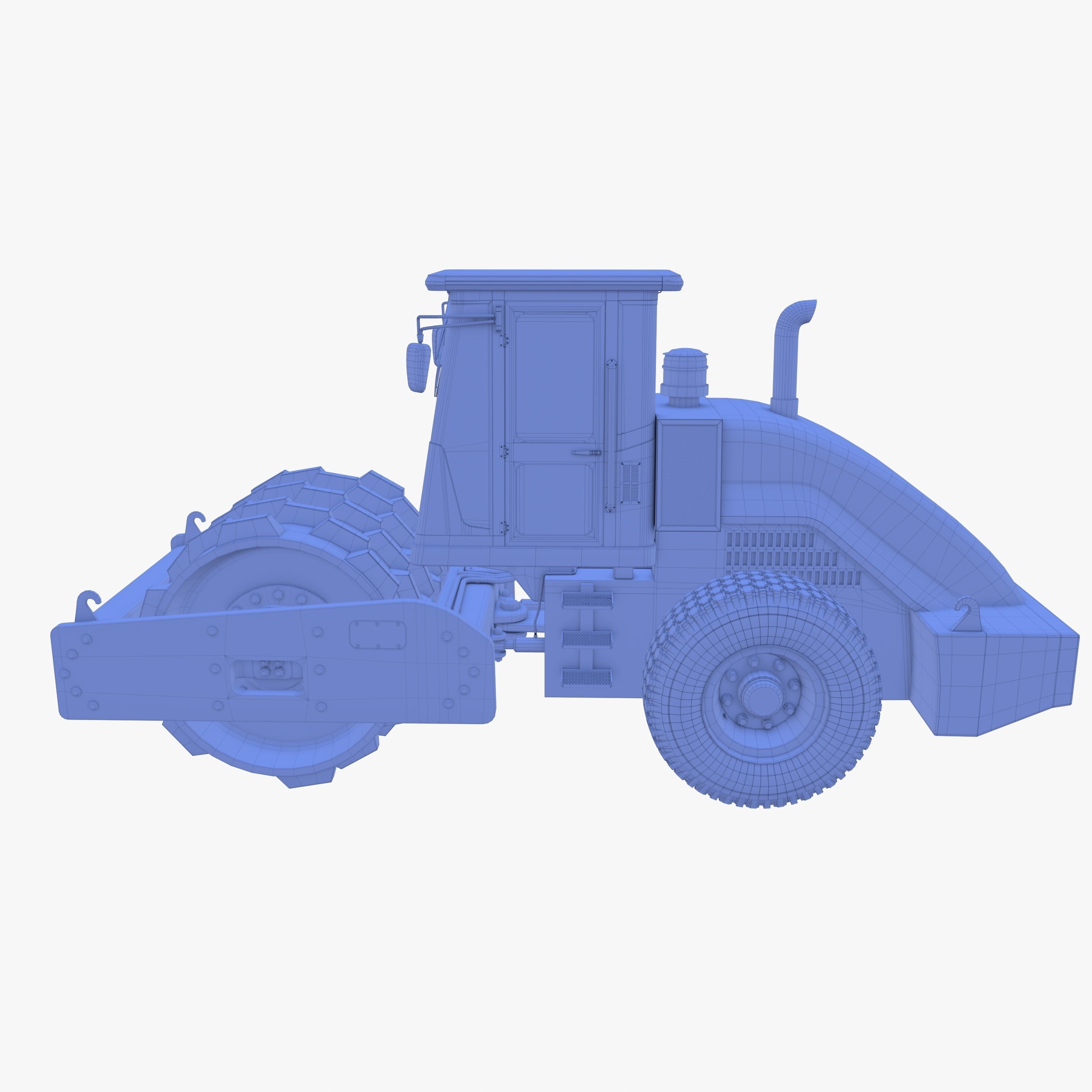 Road roller V4 Low-poly 3D model_33