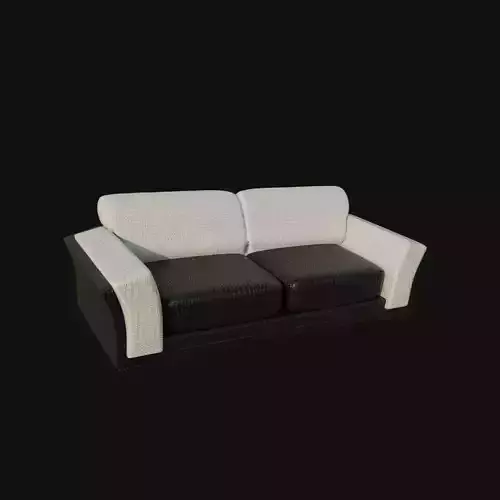 White and black crocodile leather two seater 3d sofa 3D model