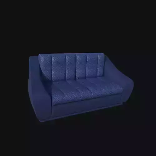 Two seater sofa blue fabrick 3d model