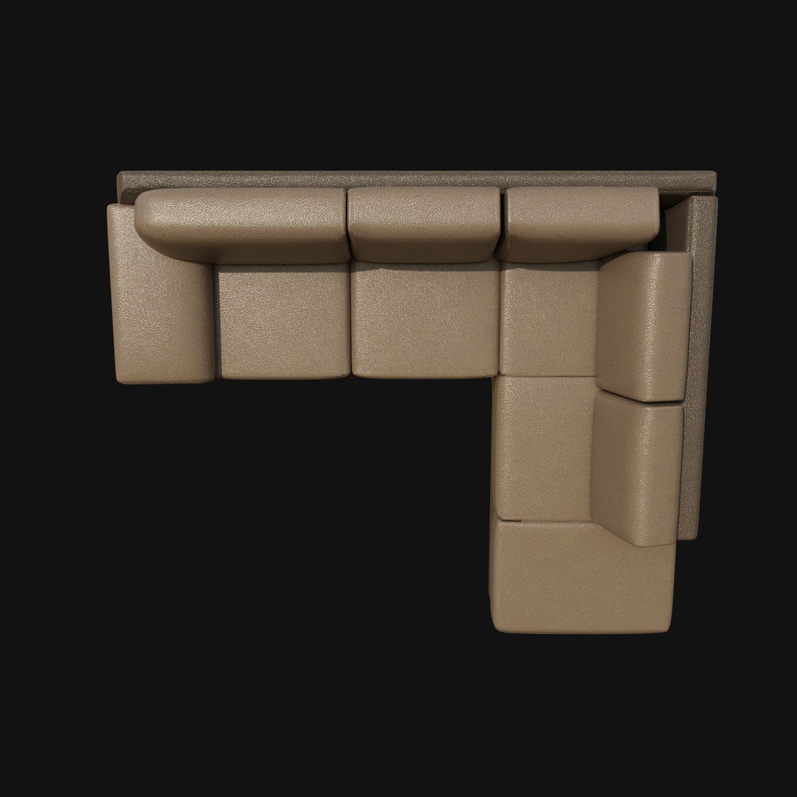 sectional sofa tan 3d model 3D model_7