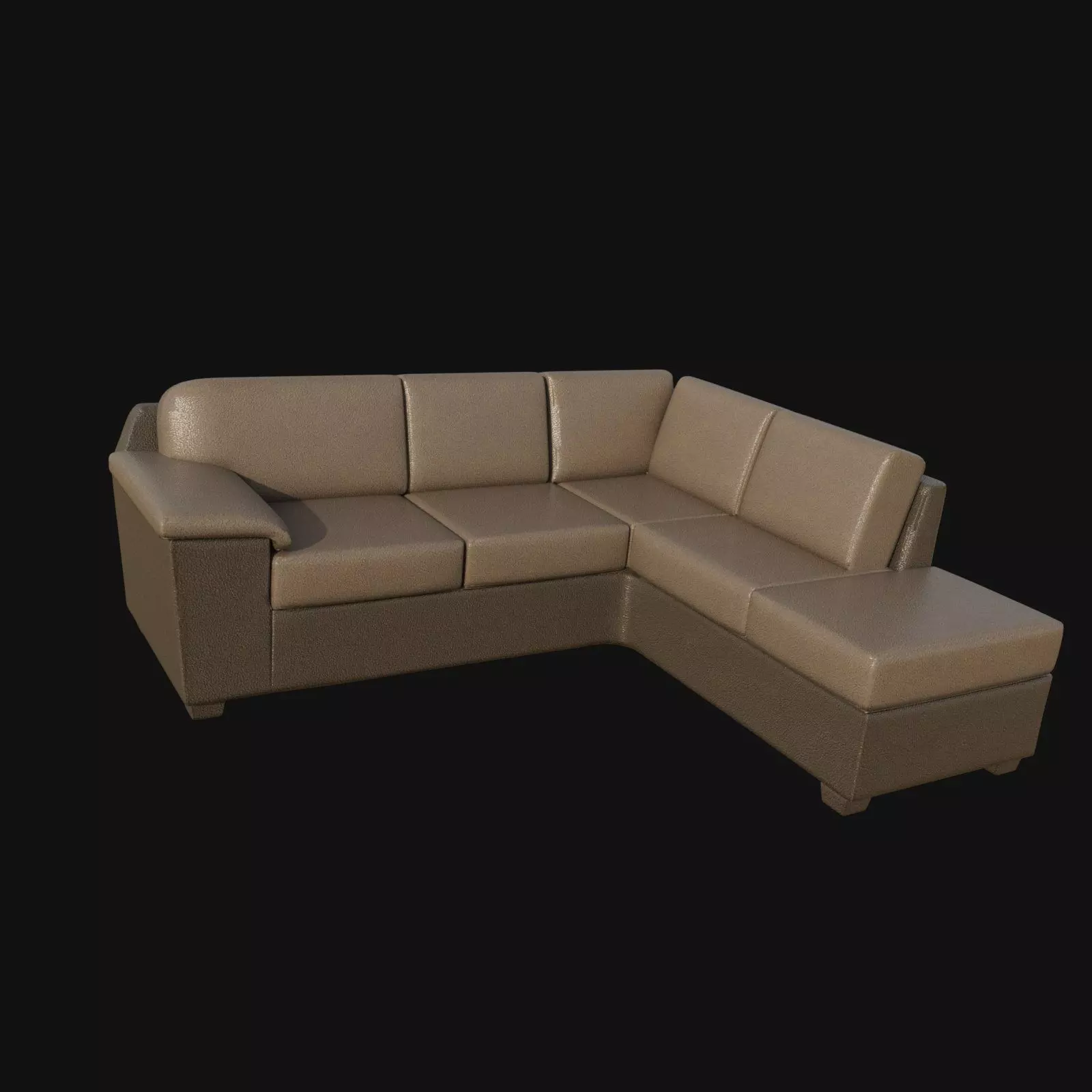 sectional sofa tan 3d model 3D model_0