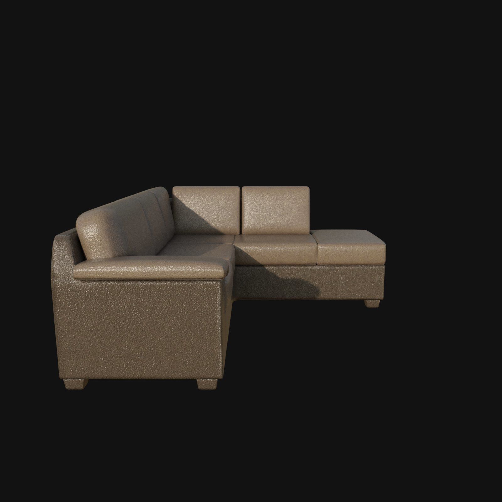 sectional sofa tan 3d model 3D model_4