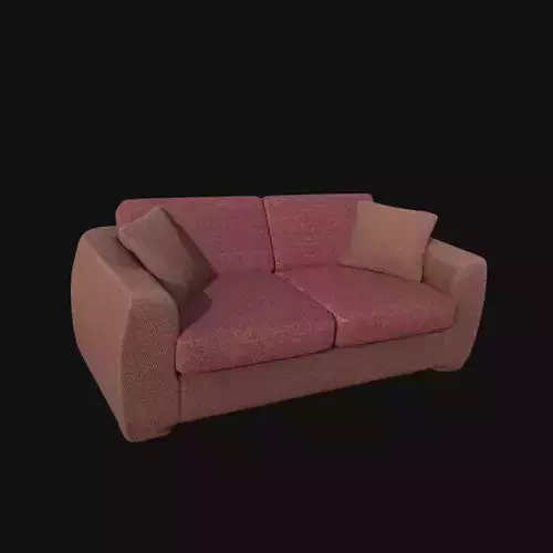 red brown leather 3d two seater sofa