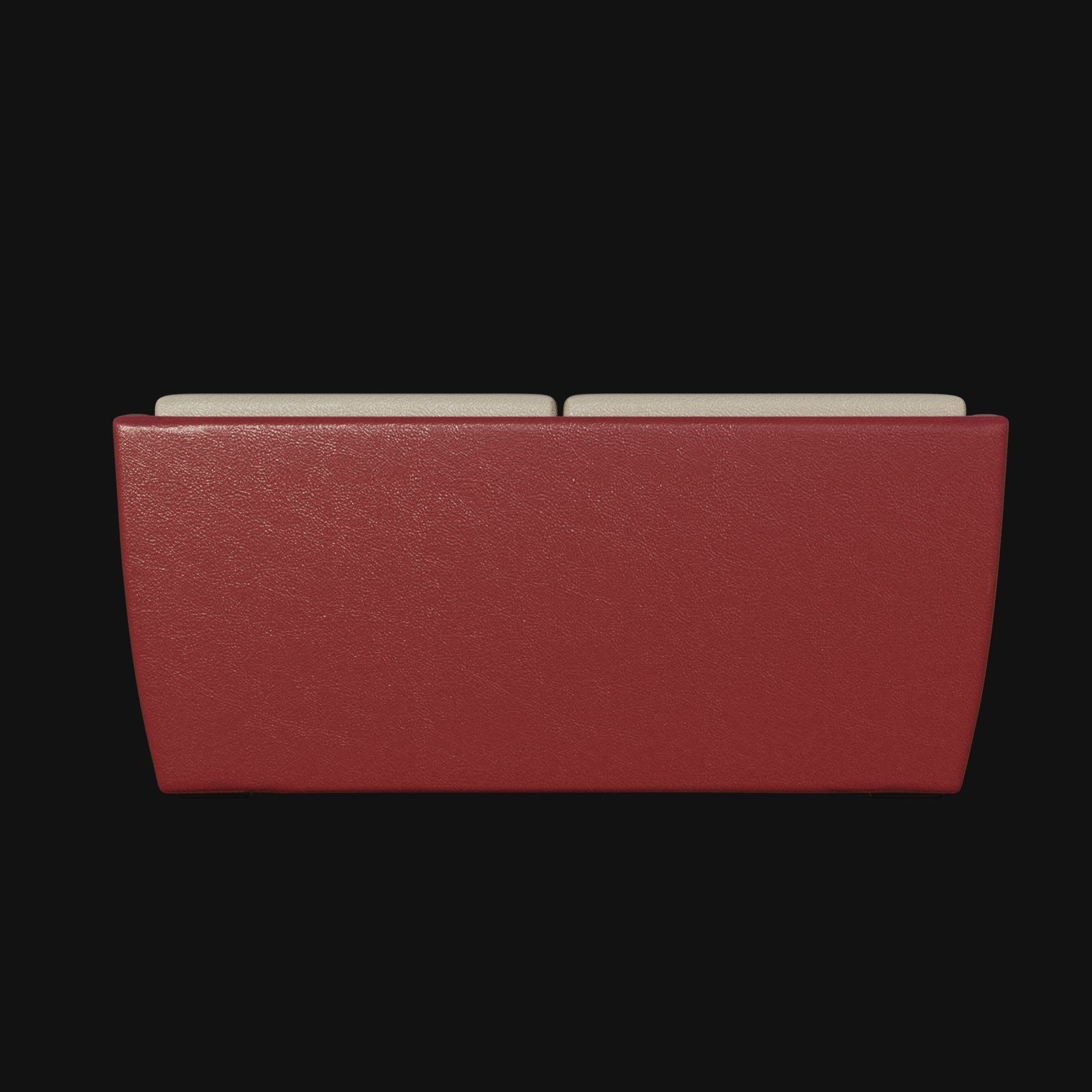 Red and white leather two seater sofa 3d model 3D model_4