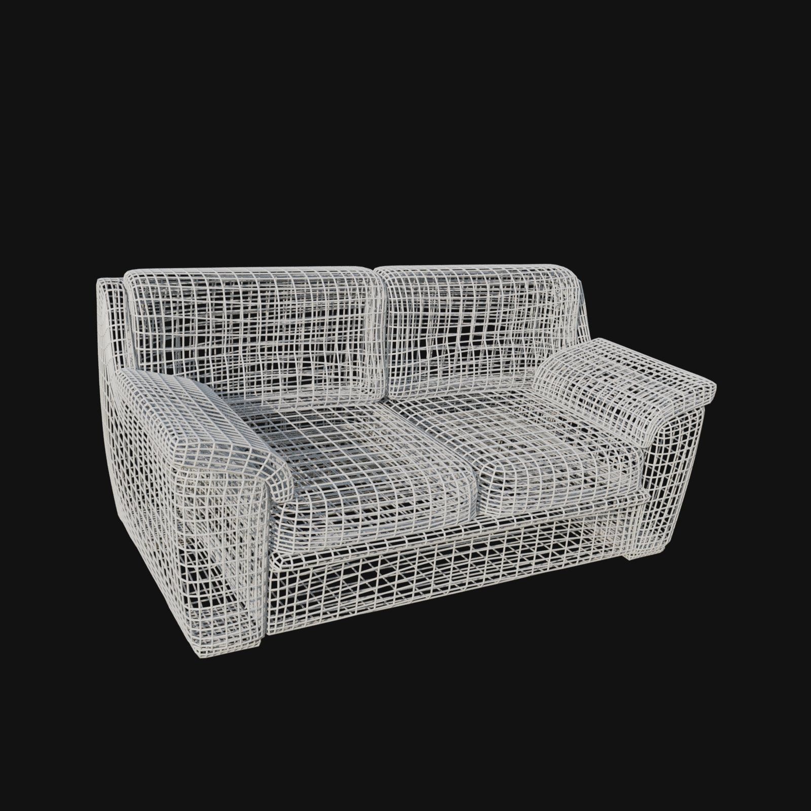 Red and white leather two seater sofa 3d model 3D model_6