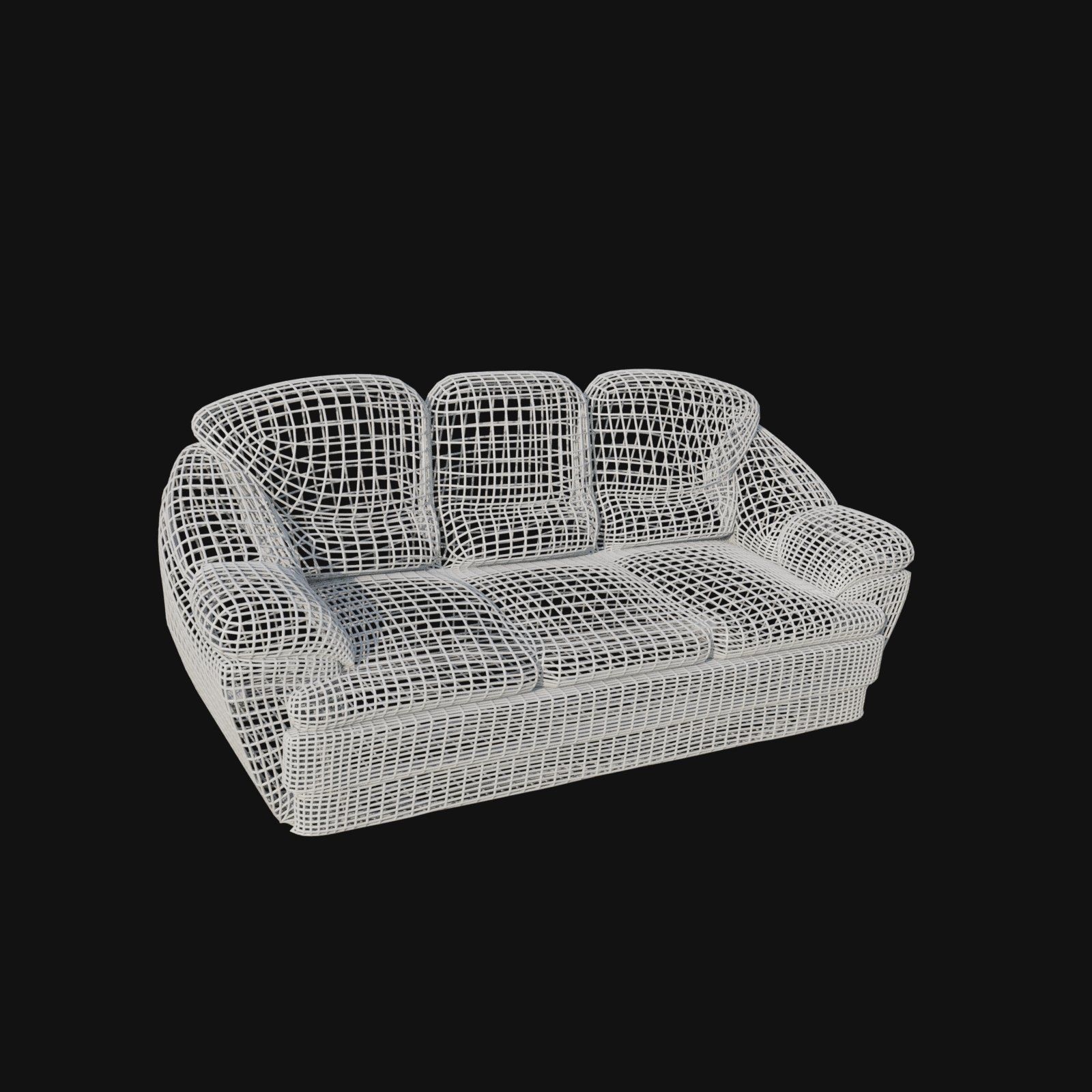 Purple Leather three seater sofa 3d model 3D model_4