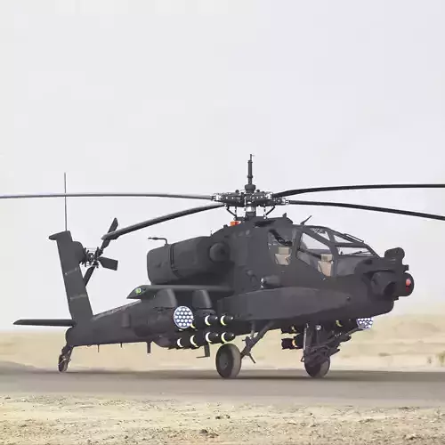 AH64A Apache Helicopter Gray Low-poly 3D model