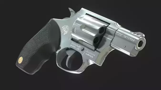Taurus 606 Revolver 357 Magnum and Speedloader - Game Asset Low-poly 3D model