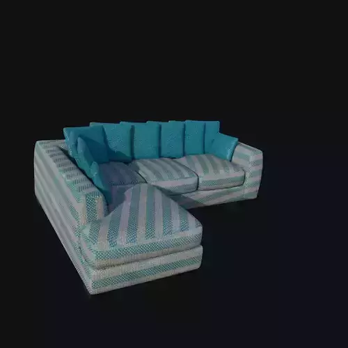 living room blue and white fabric sectional sofa