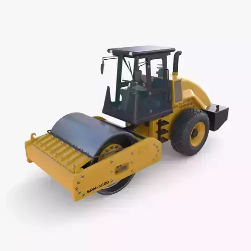 Road roller V5 Low-poly 3D model