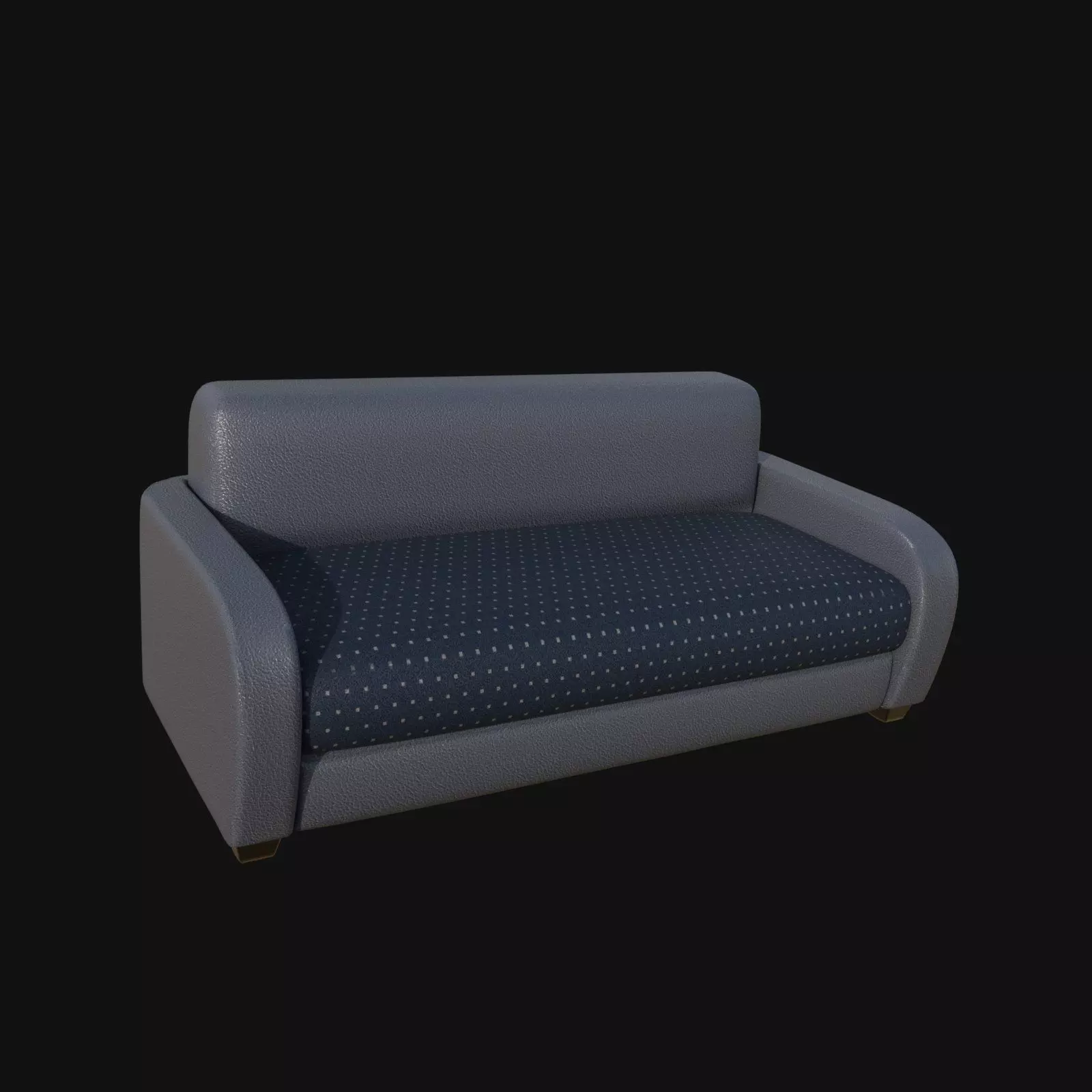 gray with dotted navy 3d sofa 3D model