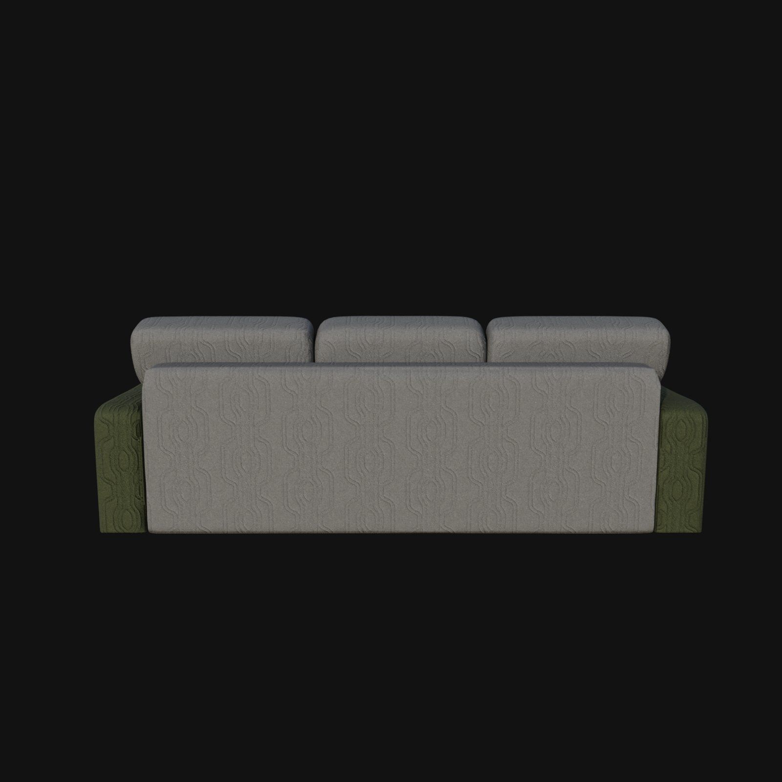 gray green three seater 3d sofa 3D model_4