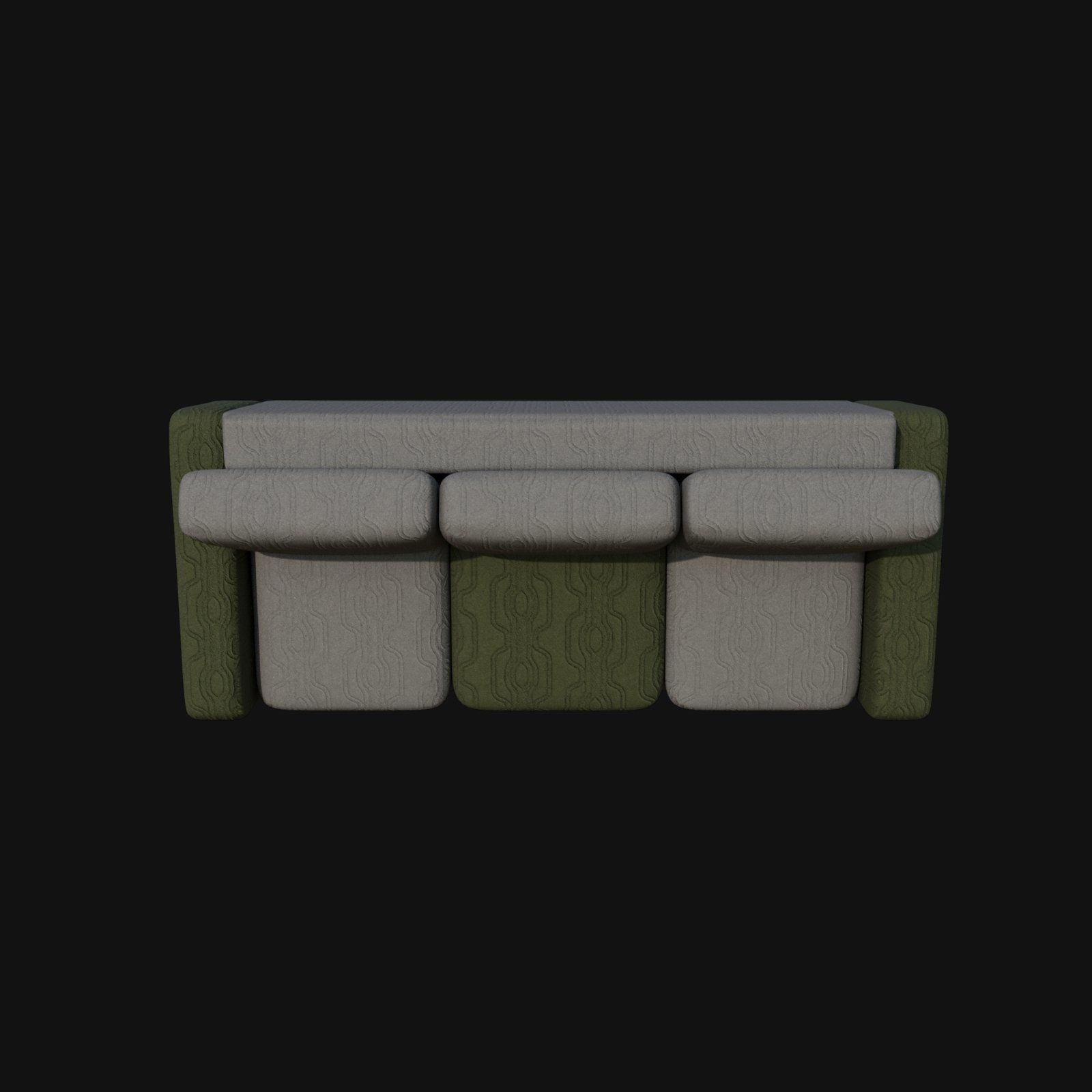 gray green three seater 3d sofa 3D model_5