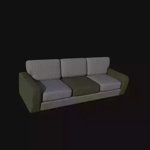 gray green three seater 3d sofa