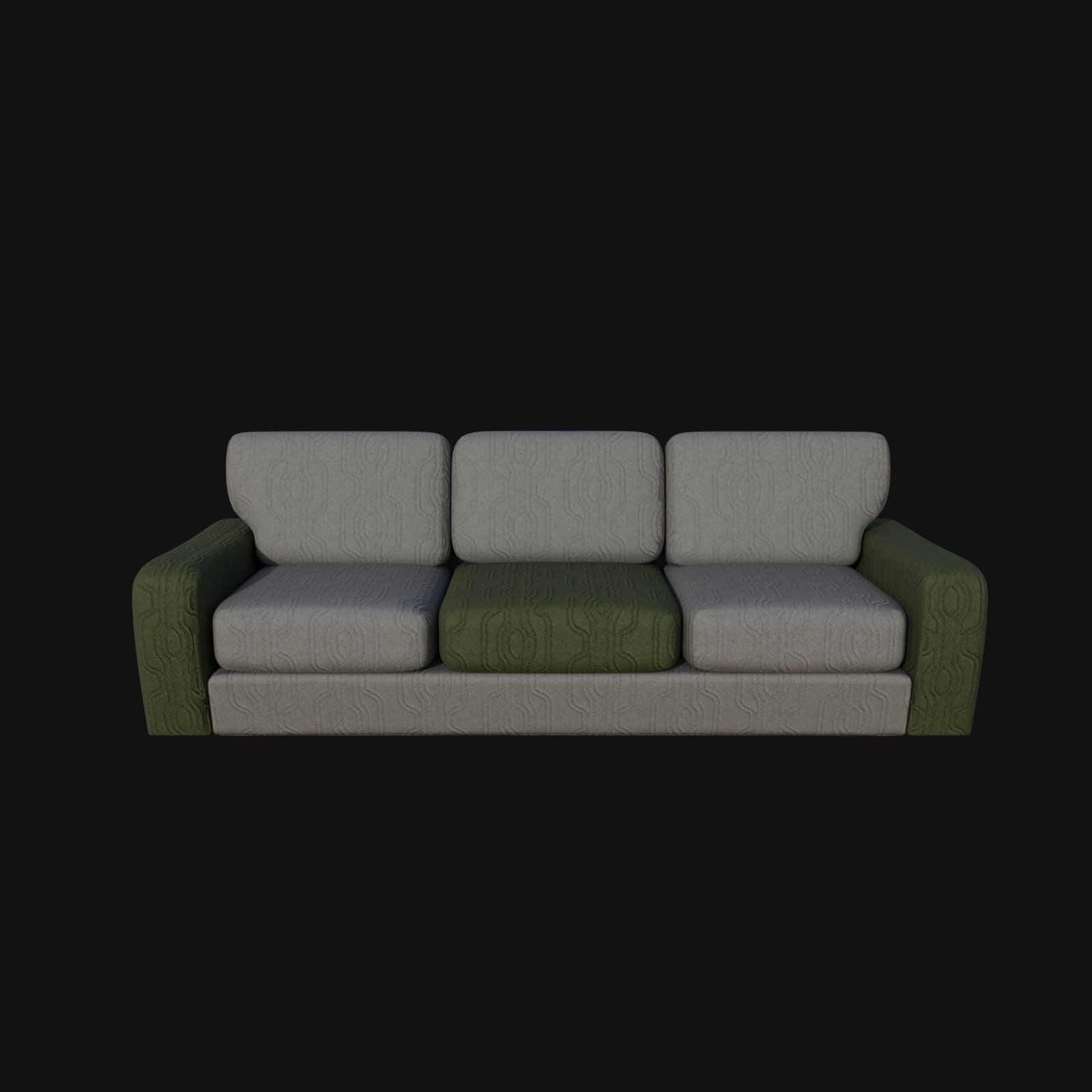 gray green three seater 3d sofa 3D model_8