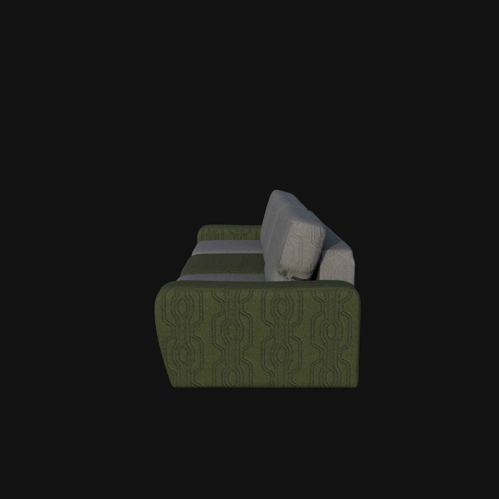 gray green three seater 3d sofa 3D model_6