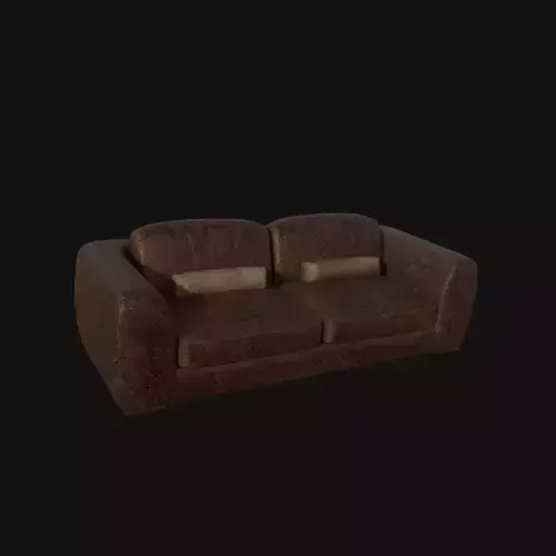 genuine leather sofa 3d model brown color 3D model